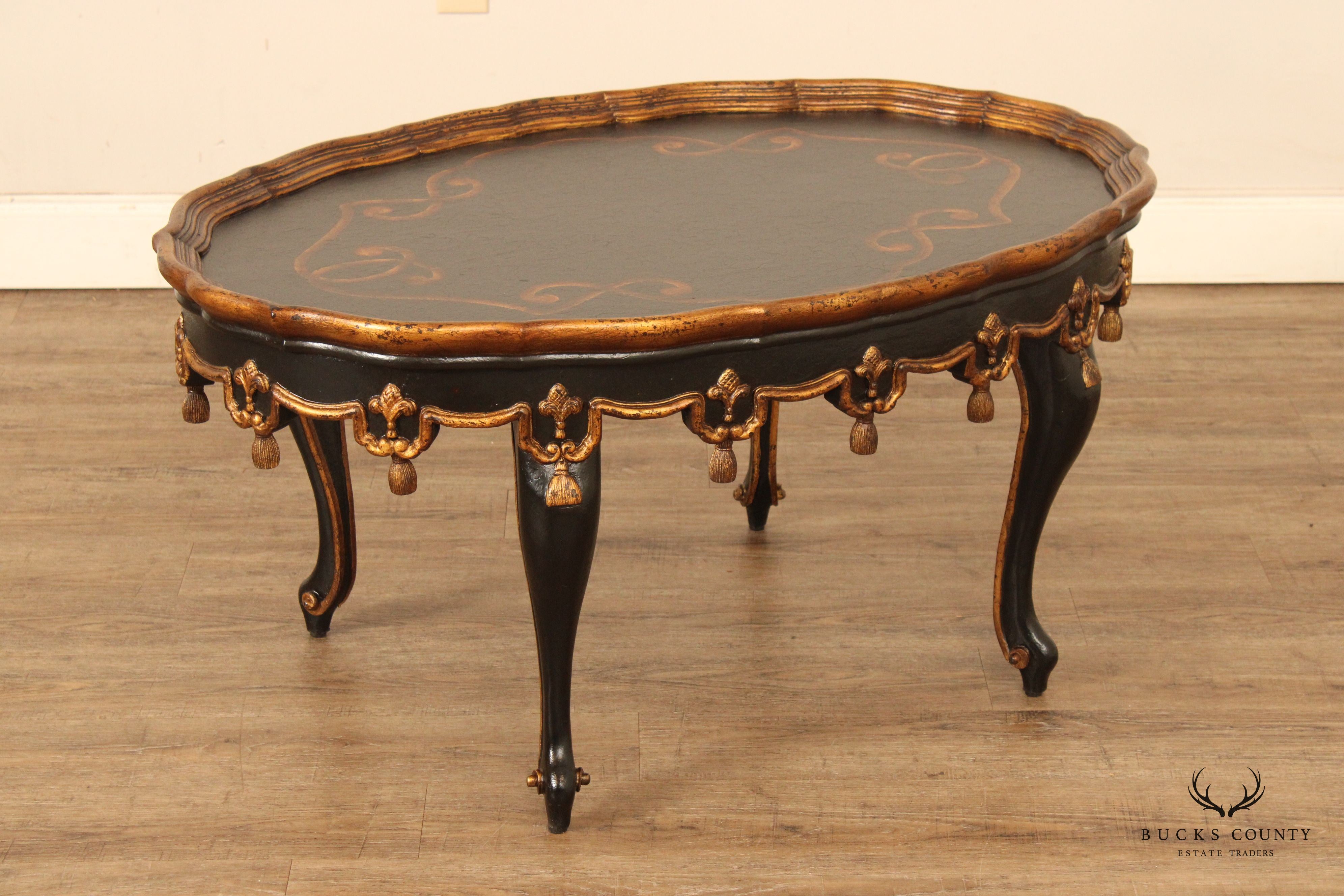 John-Richard French Louis XV Style Partial Gilt Coffee Table