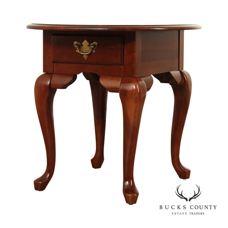 Broyhill Queen Anne Style Cherry One-Drawer Side Table