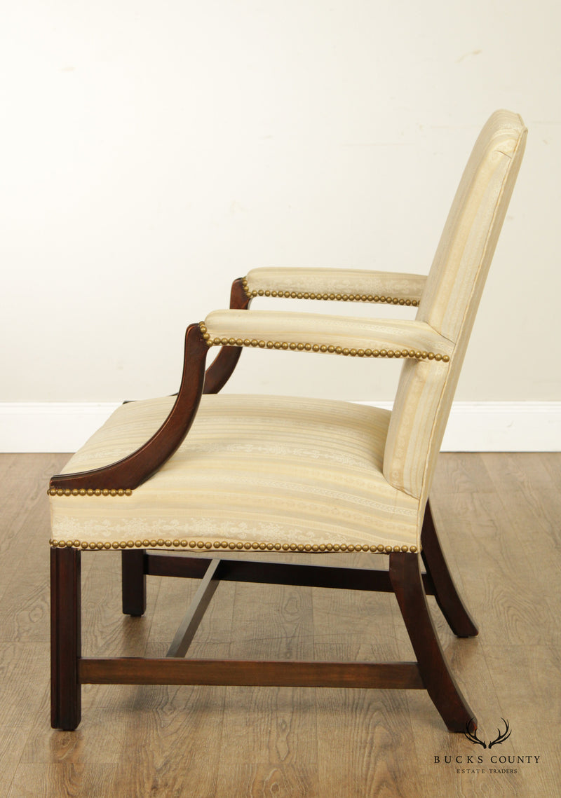 Chippendale Style Vintage Mahogany Frame Armchair