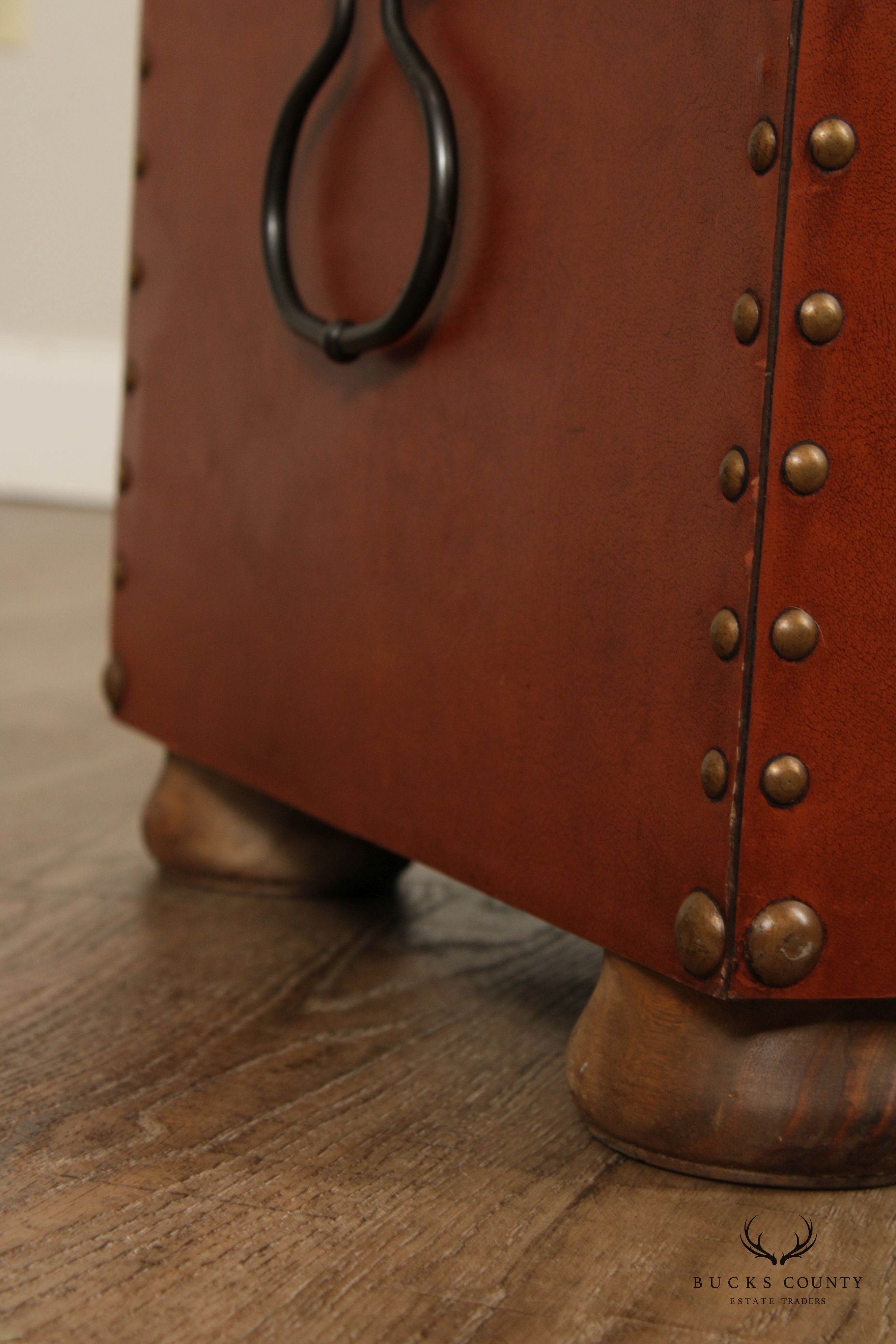 Rustic European Style Leather Wrapped Chest