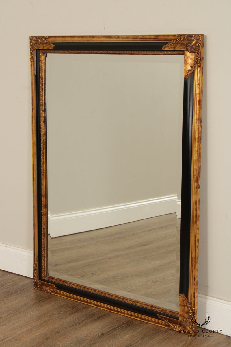 Regency Style Black and Gilt Framed Wall Mirror
