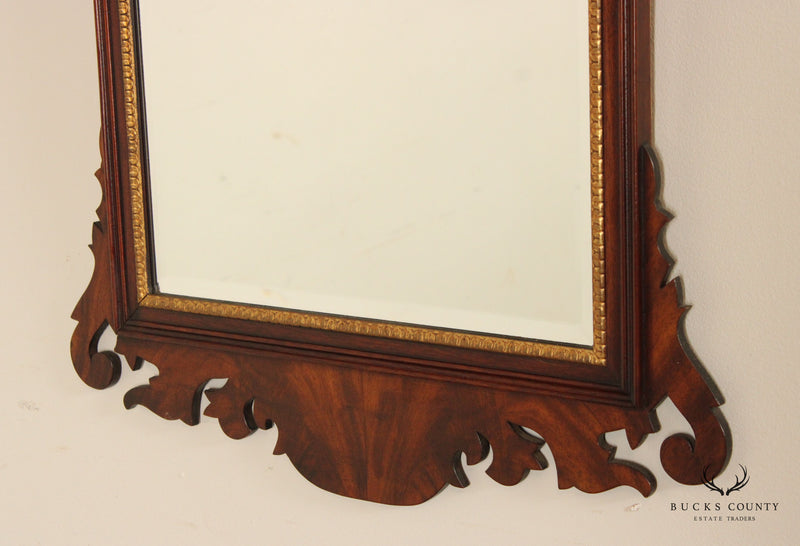 Henkel Harris Chippendale Style Mahogany Partial Gilt Wall Mirror