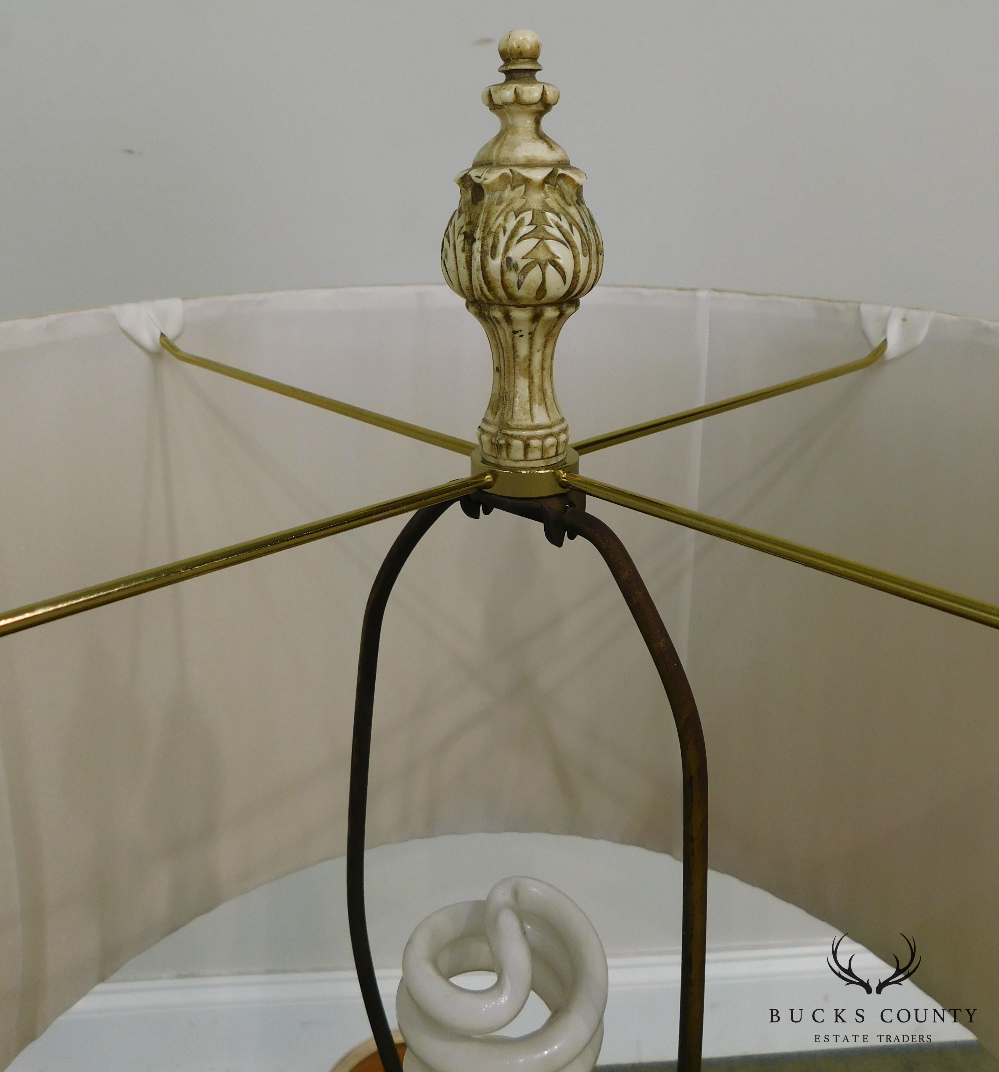 Italian Gilt Metal Candelabra Lamp