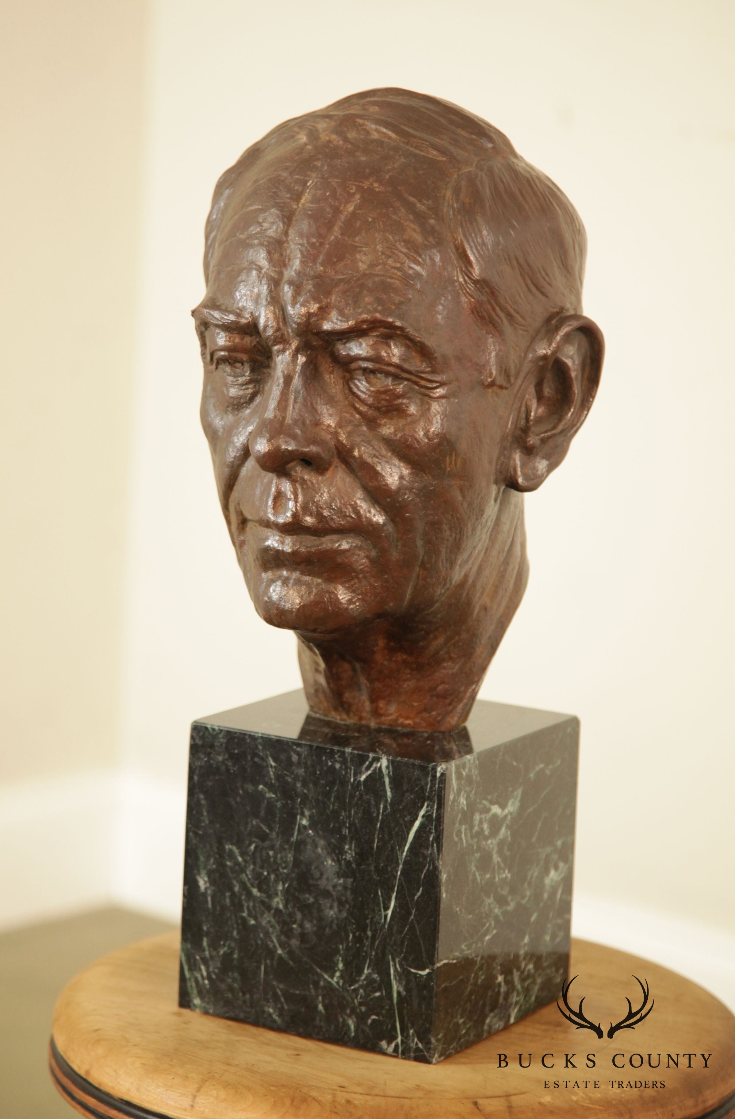 Lawrence Ludtke 1980s Bronze Male Bust