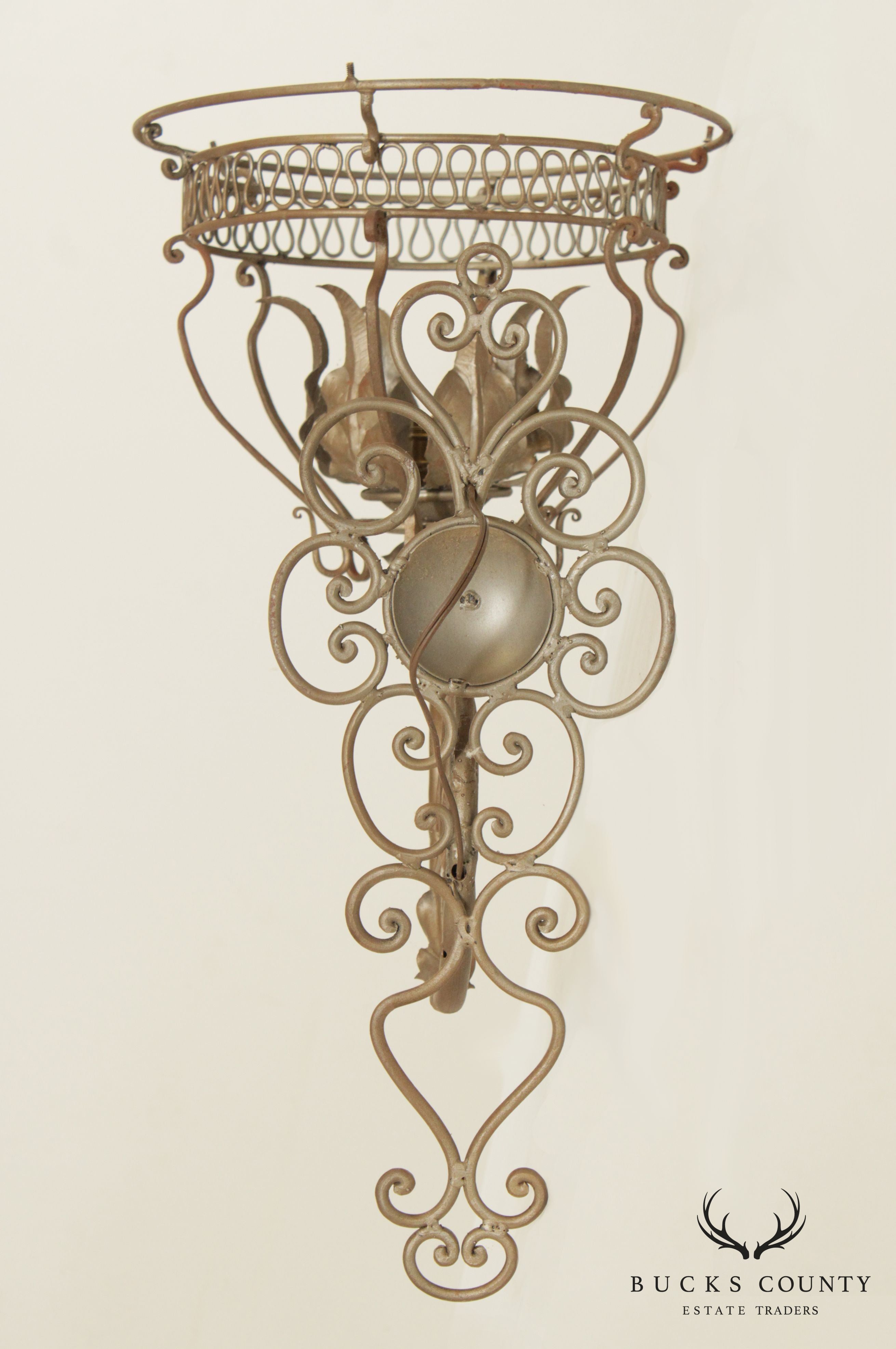 Vintage Italian Wrought Iron Wall Sconce