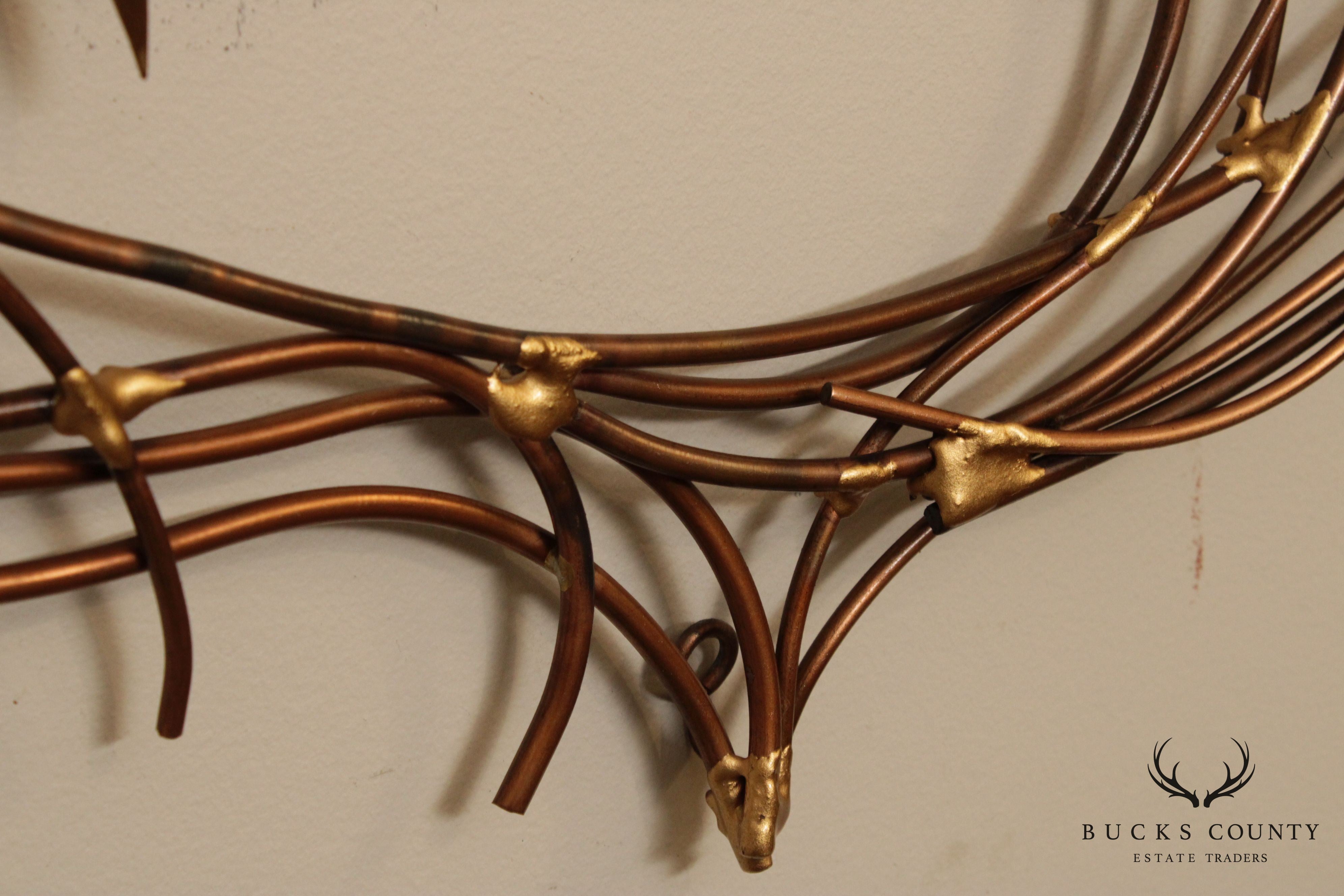 Mid Century Modern Willow Branch Metal Wall Sculpture