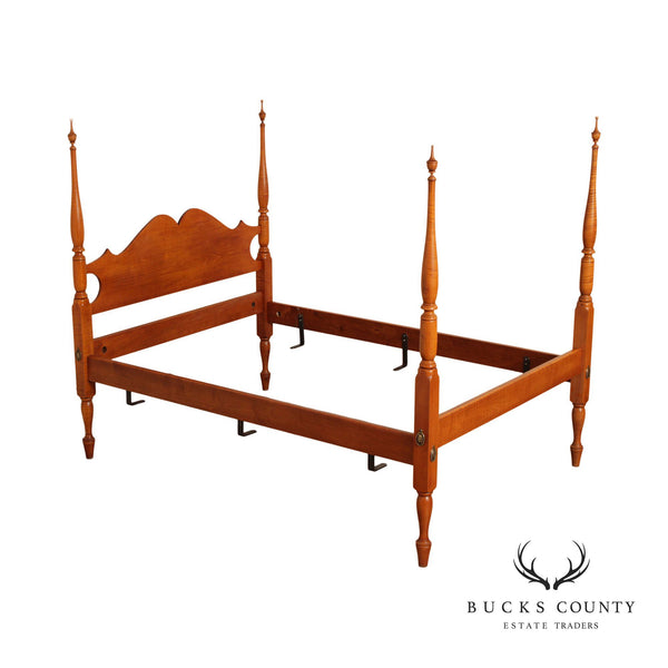 JL Treharn Studio Crafted Full Size Tiger Maple Four-Post Bed Frame
