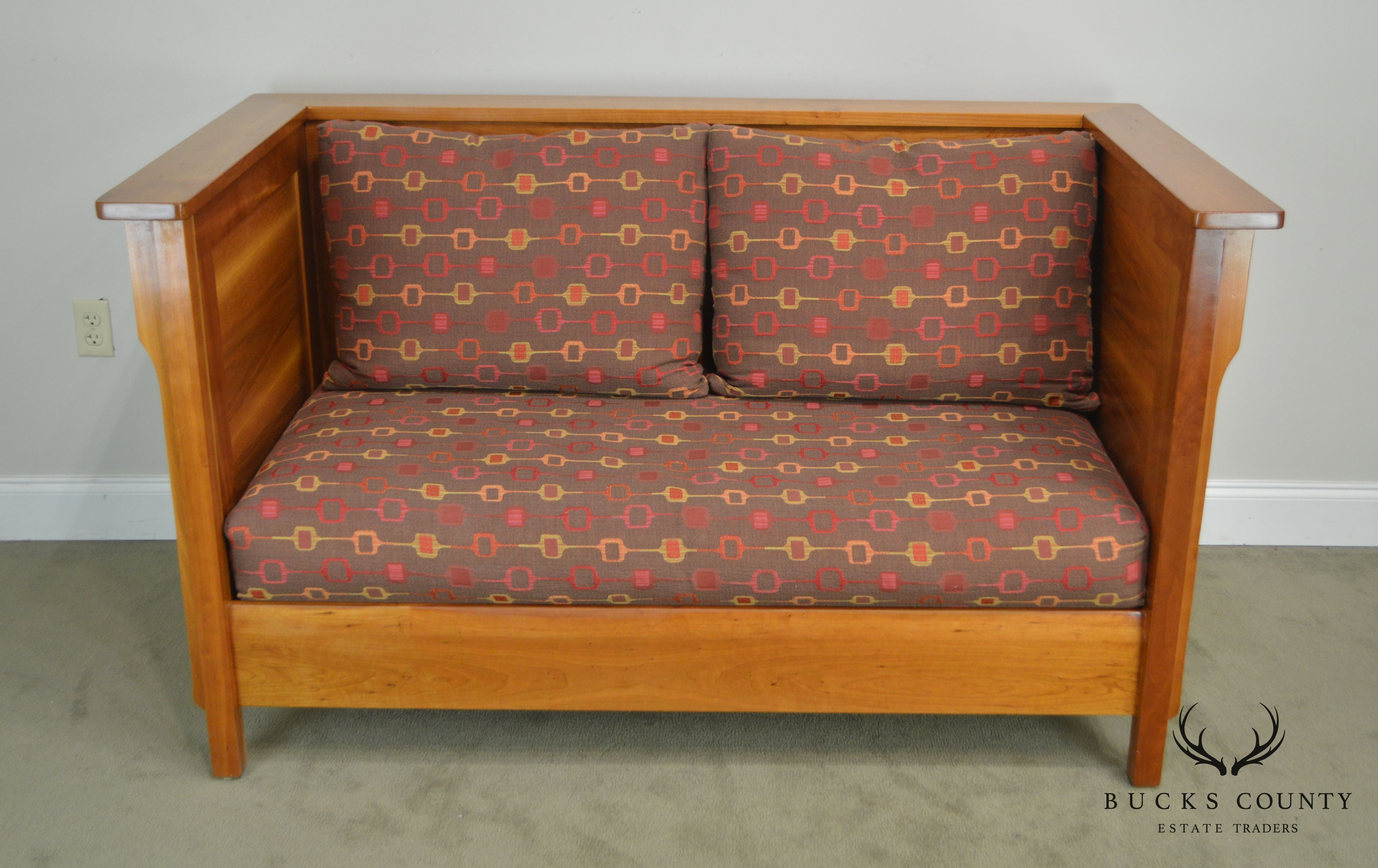 Mission Style Studio Hand Crafted Cherry & Walnut Prairie Settee