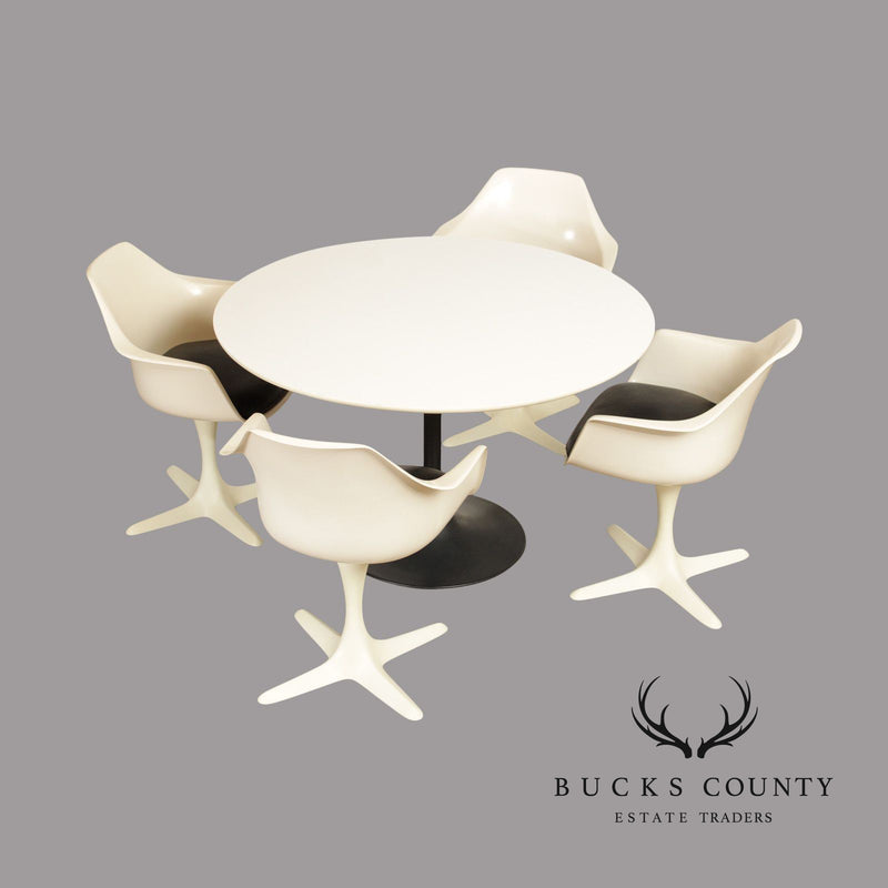 Mid Century Modern Burke Tulip Style 5-Piece Dining Set