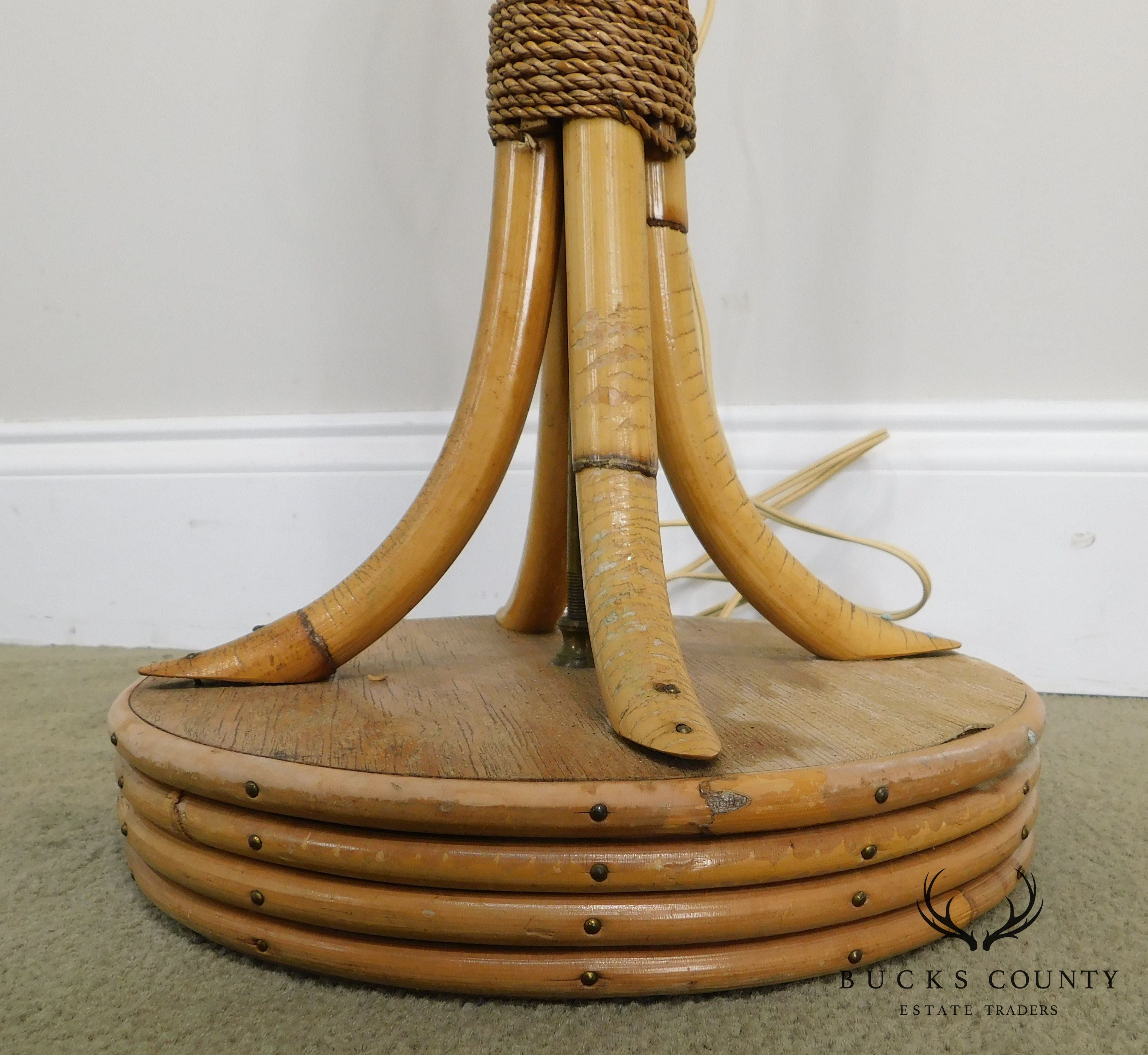 Vintage 1950's Bamboo Table Lamp