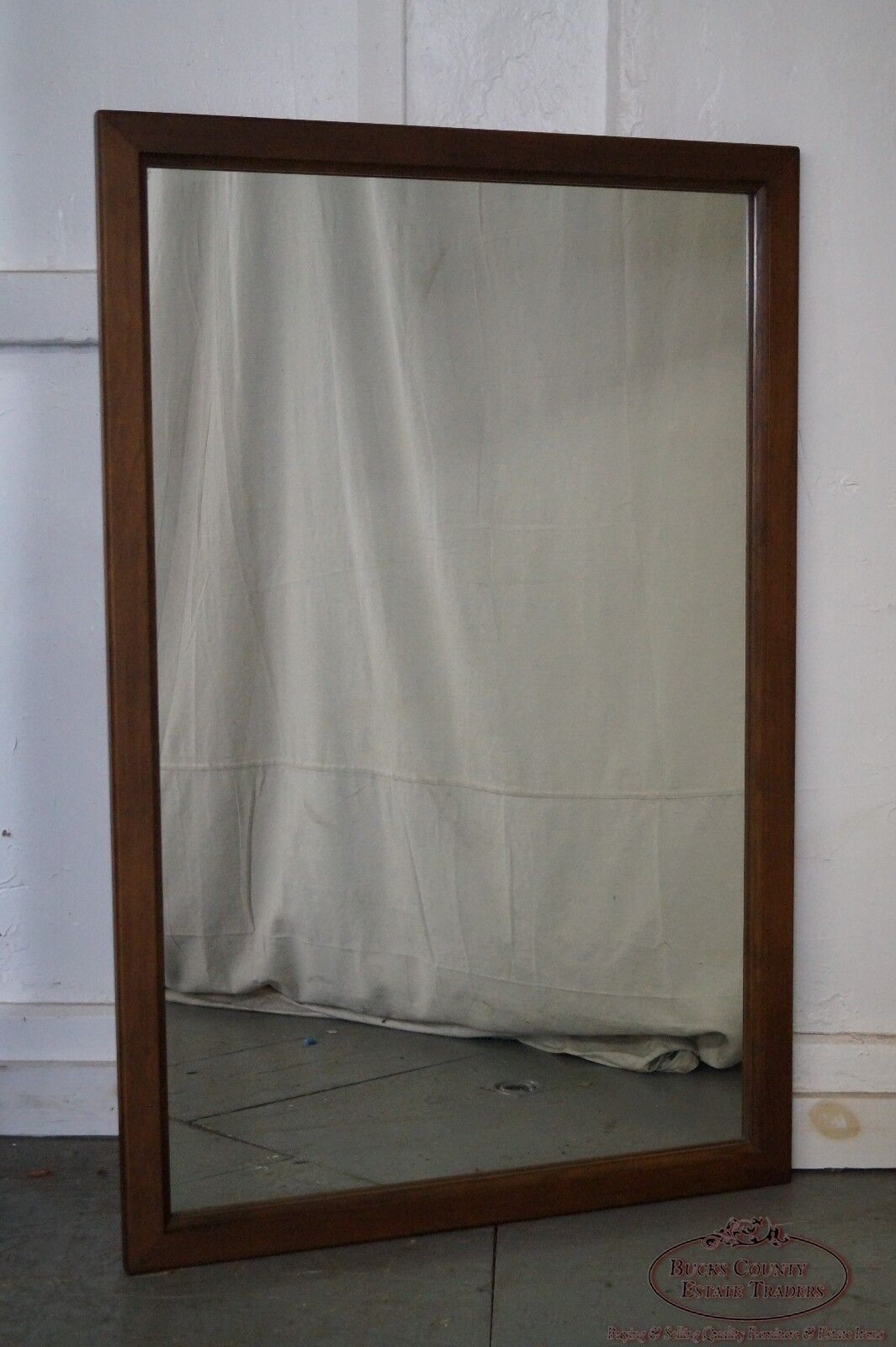 Mid Century Modern Walnut Rectangular Wall Mirror