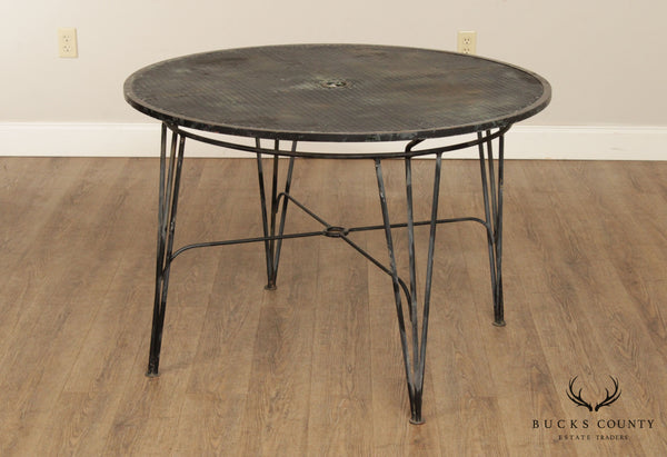 Salterini 'Radar' Midcentury Modern Wrought Iron Round Patio Dining Table