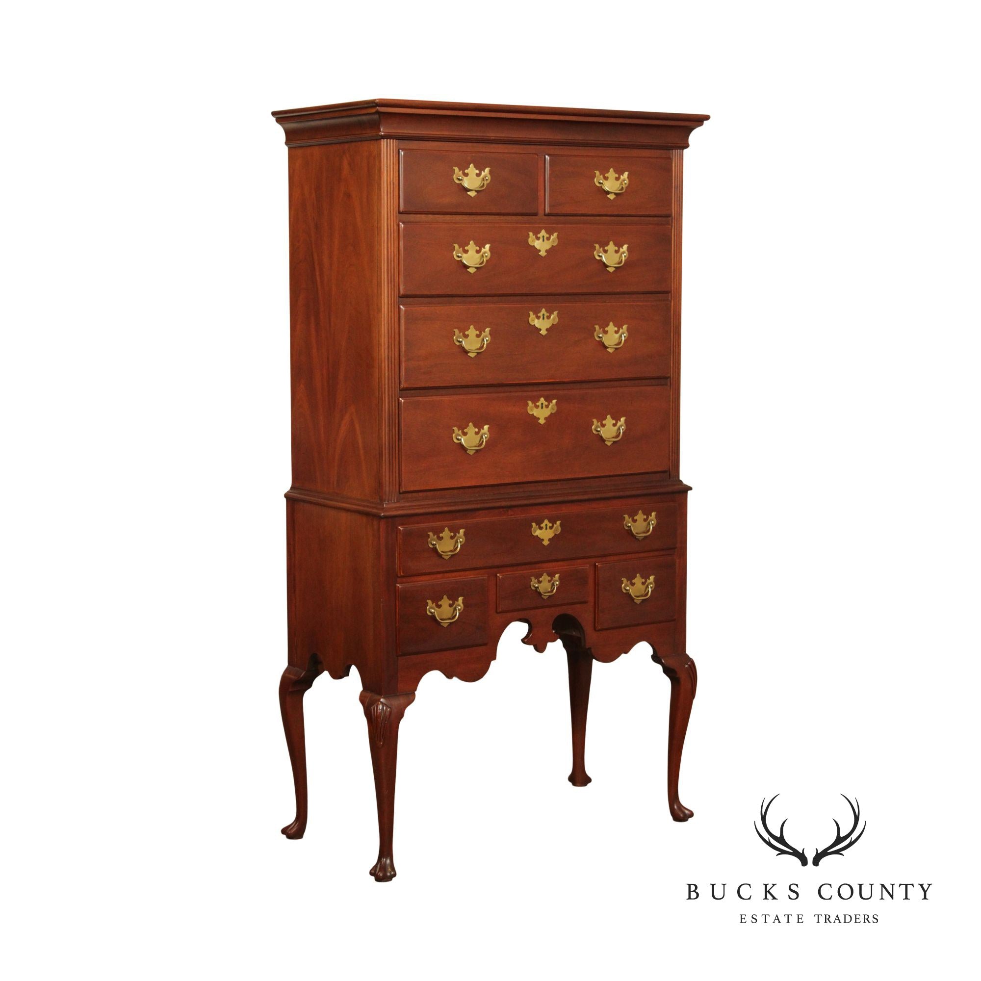 Hickory Chair Queen Anne Style Mahogany Highboy