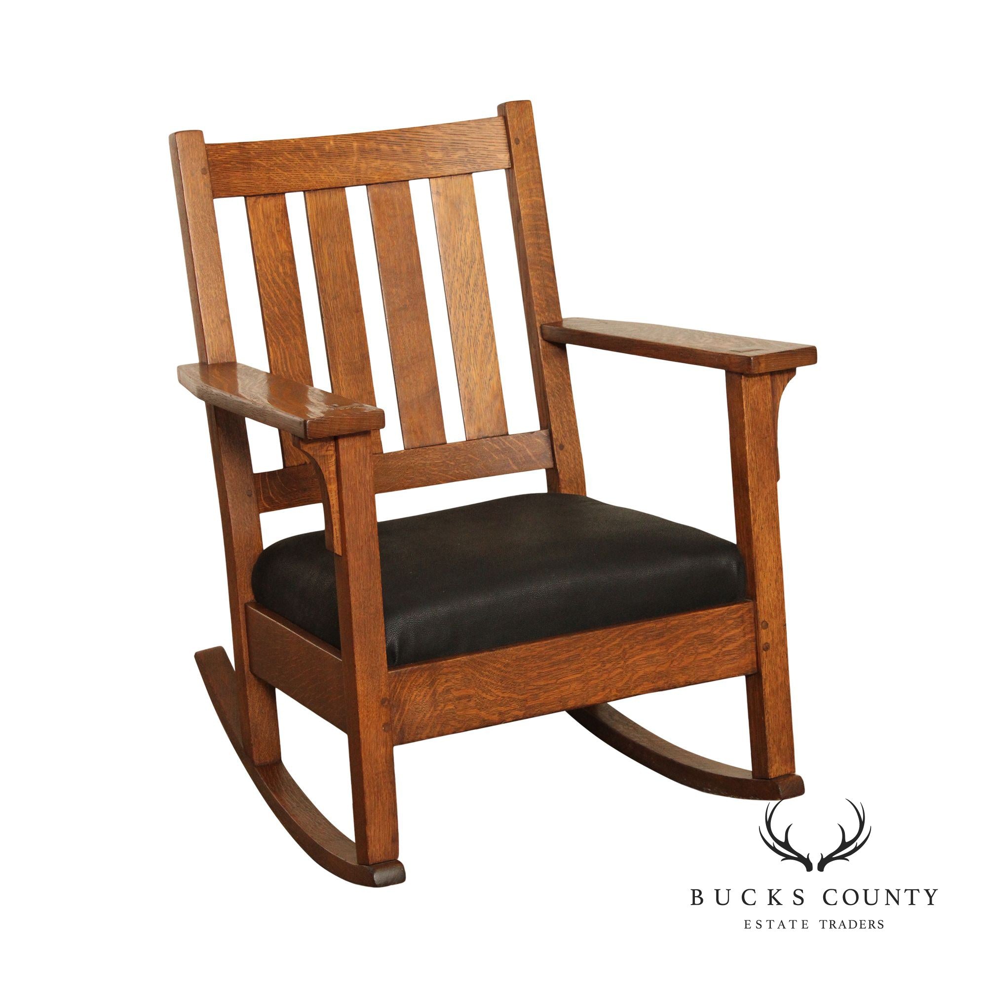 Antique Mission Style Oak Rocking Chair