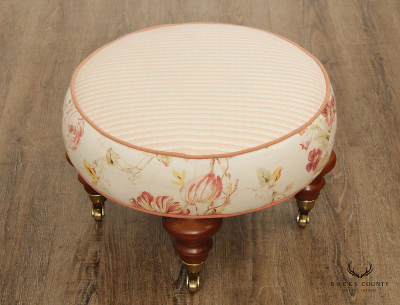 Pearson Custom Upholstered Round Ottoman Footstool