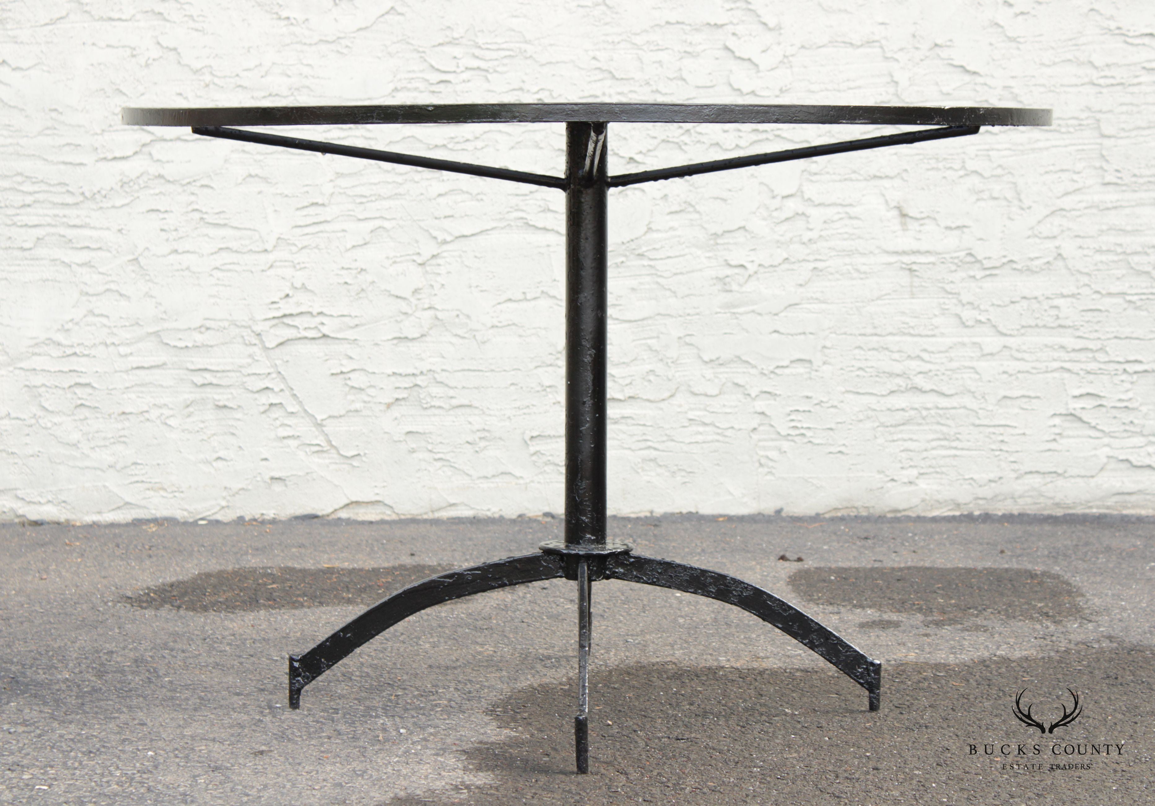 Salterini Mid Century Modern Wrought Iron Round Outdoor Dining Table