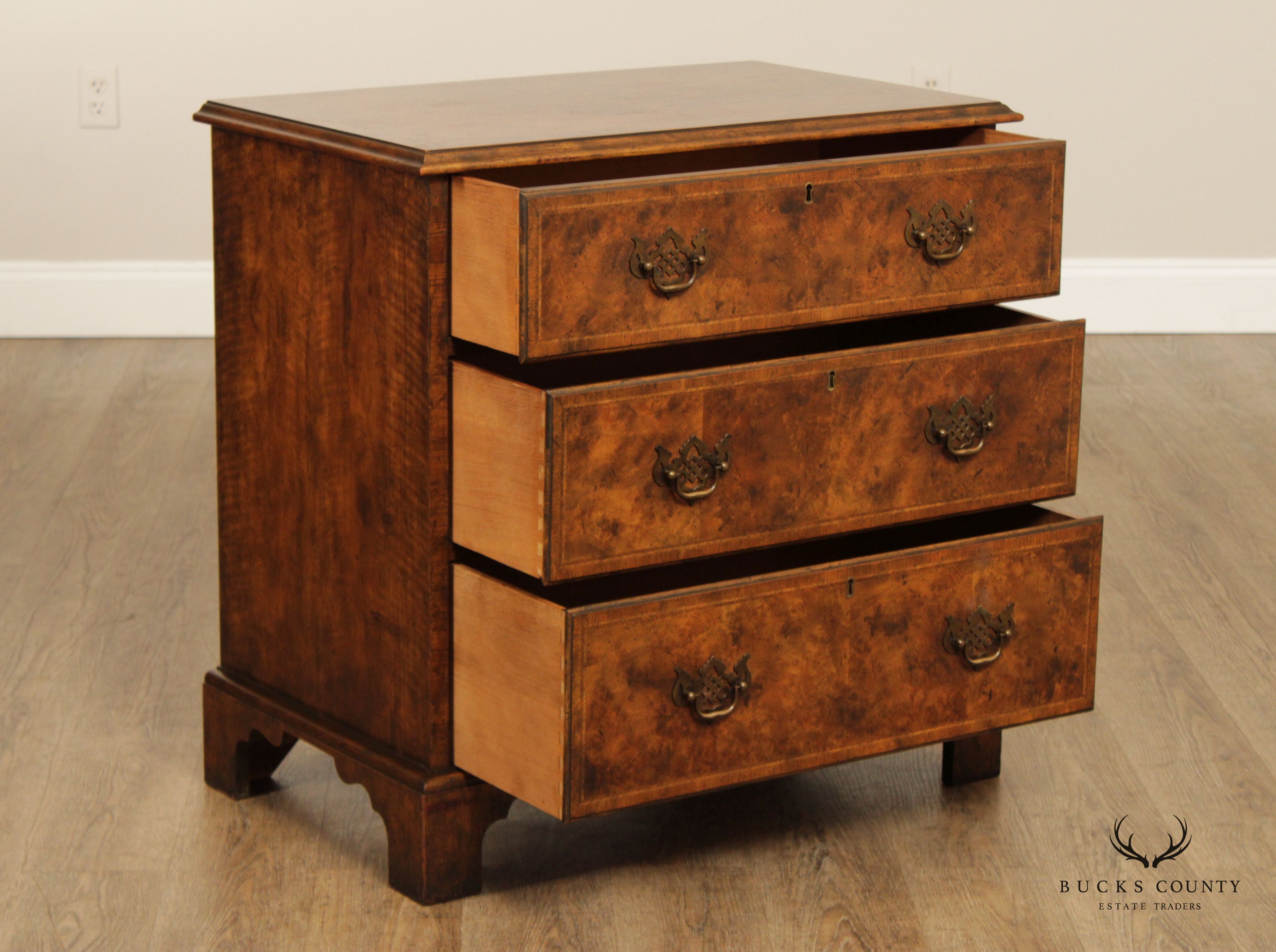 Baker Furniture Georgian Style Walnut Bachelors Chest