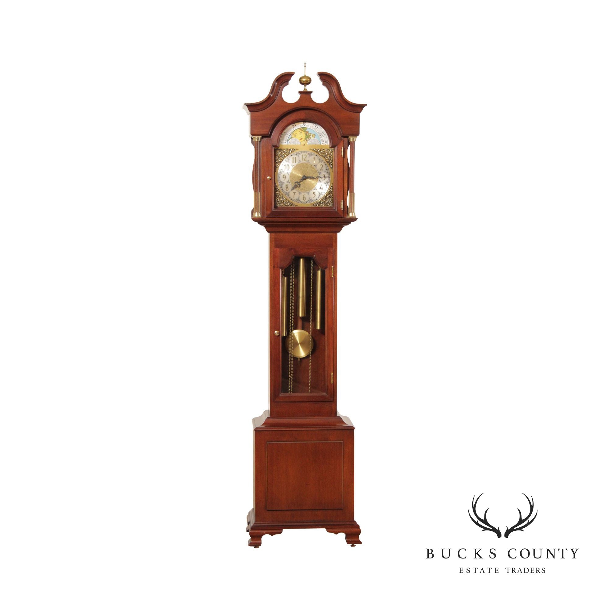 Colonial of Zeeland Mahogany Grandfather Case Clock