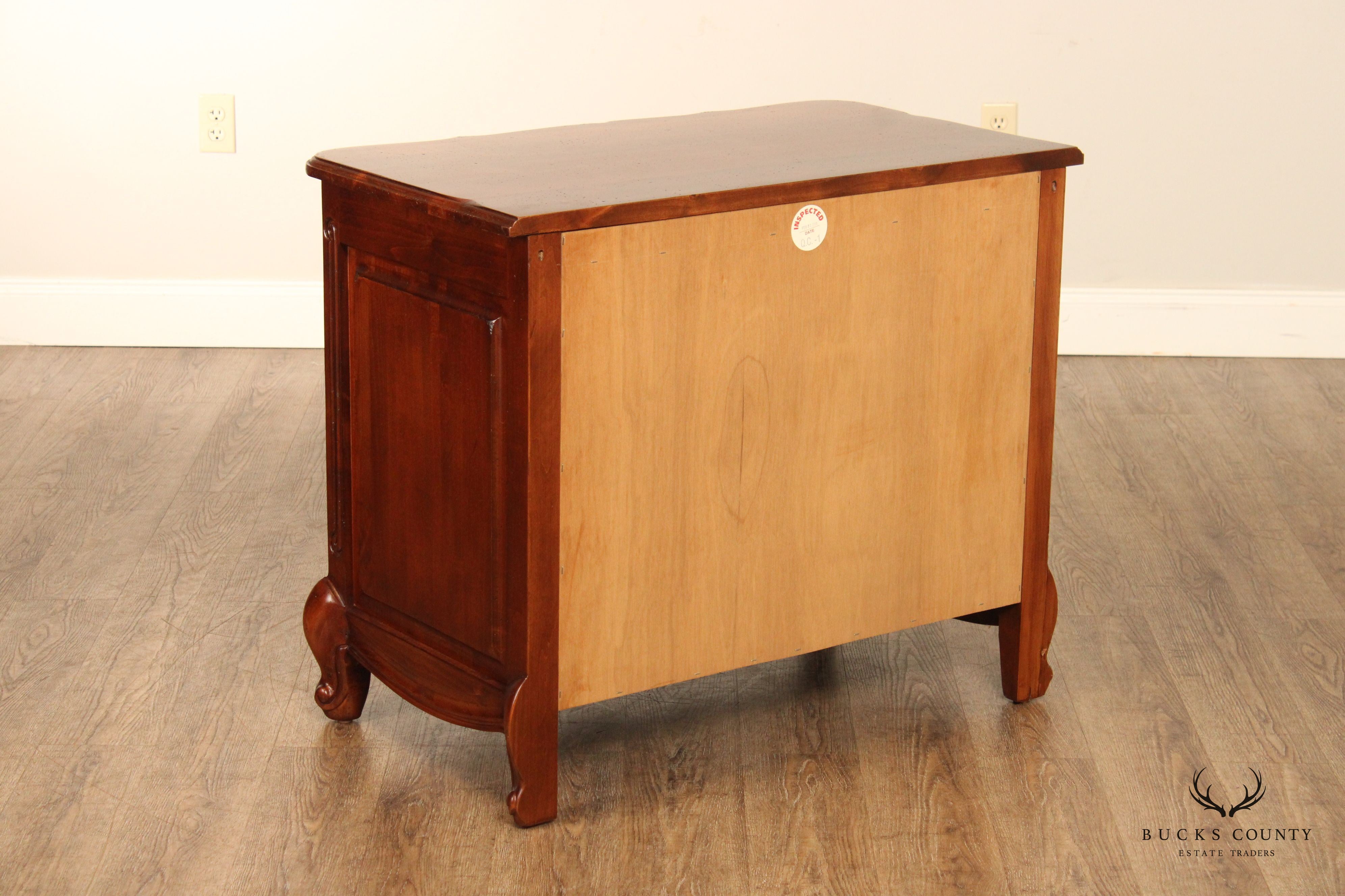 French Country Style Three Drawer Nightstand Chest