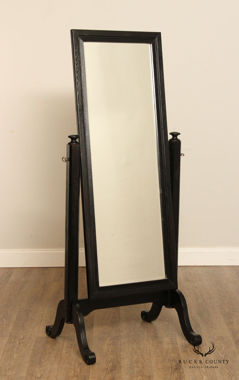 Traditional Style Black Cheval Floor Dressing Mirror