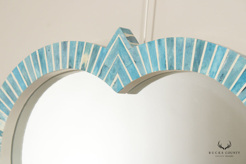Santorini Style Faux Bone Inlaid Quatrefoil Mirror