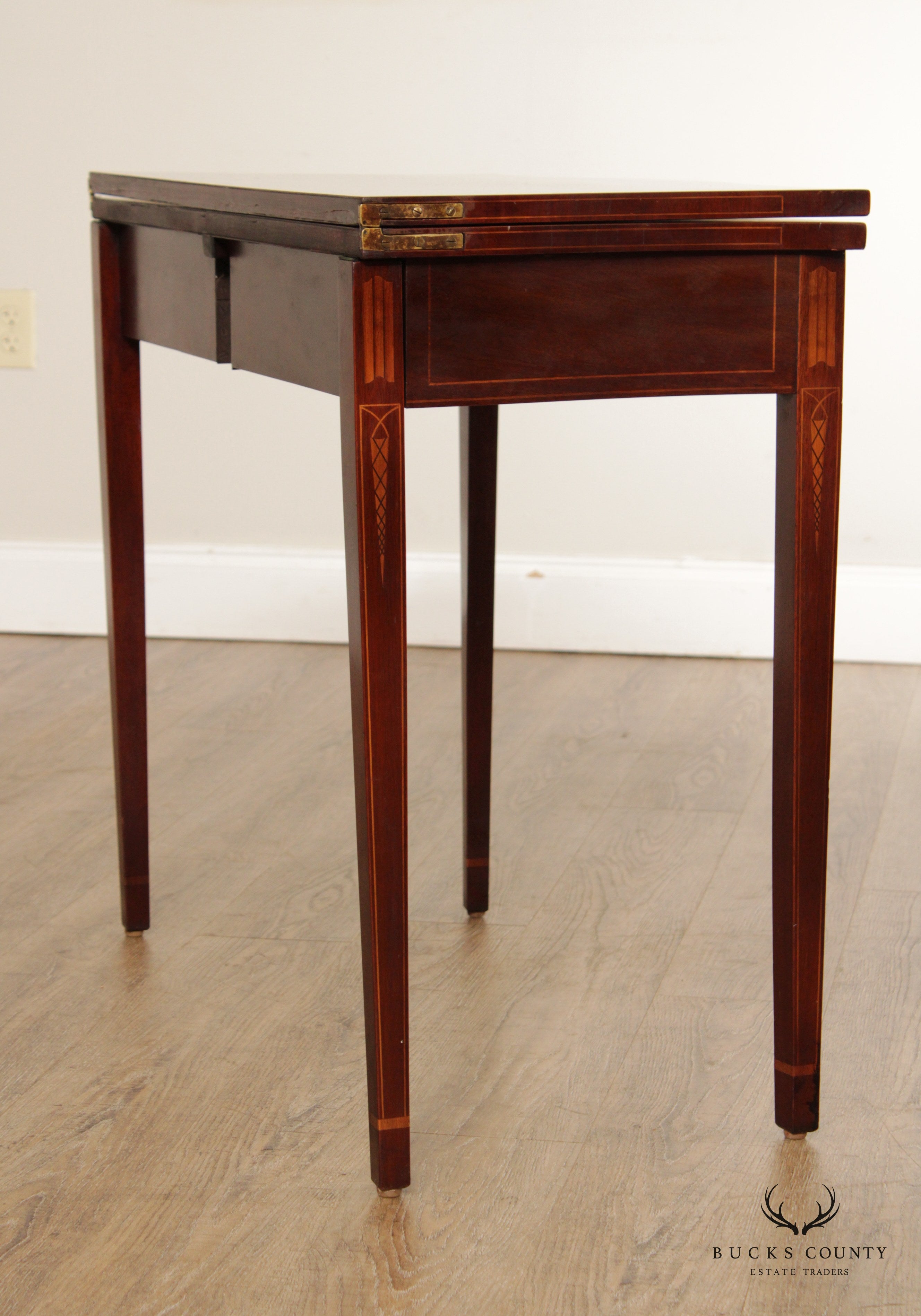 John Stuart Inc. American Museum Collection Mahogany Federal Hepplewhite Style Card Table