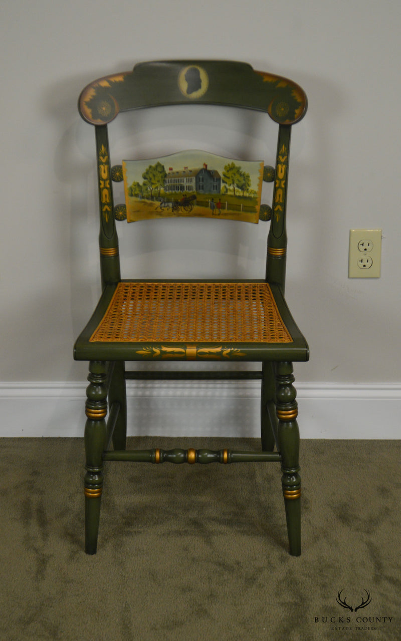 Hitchcock The Adams Old House Limited Edition Hand Painted Pair Side Chairs (C)