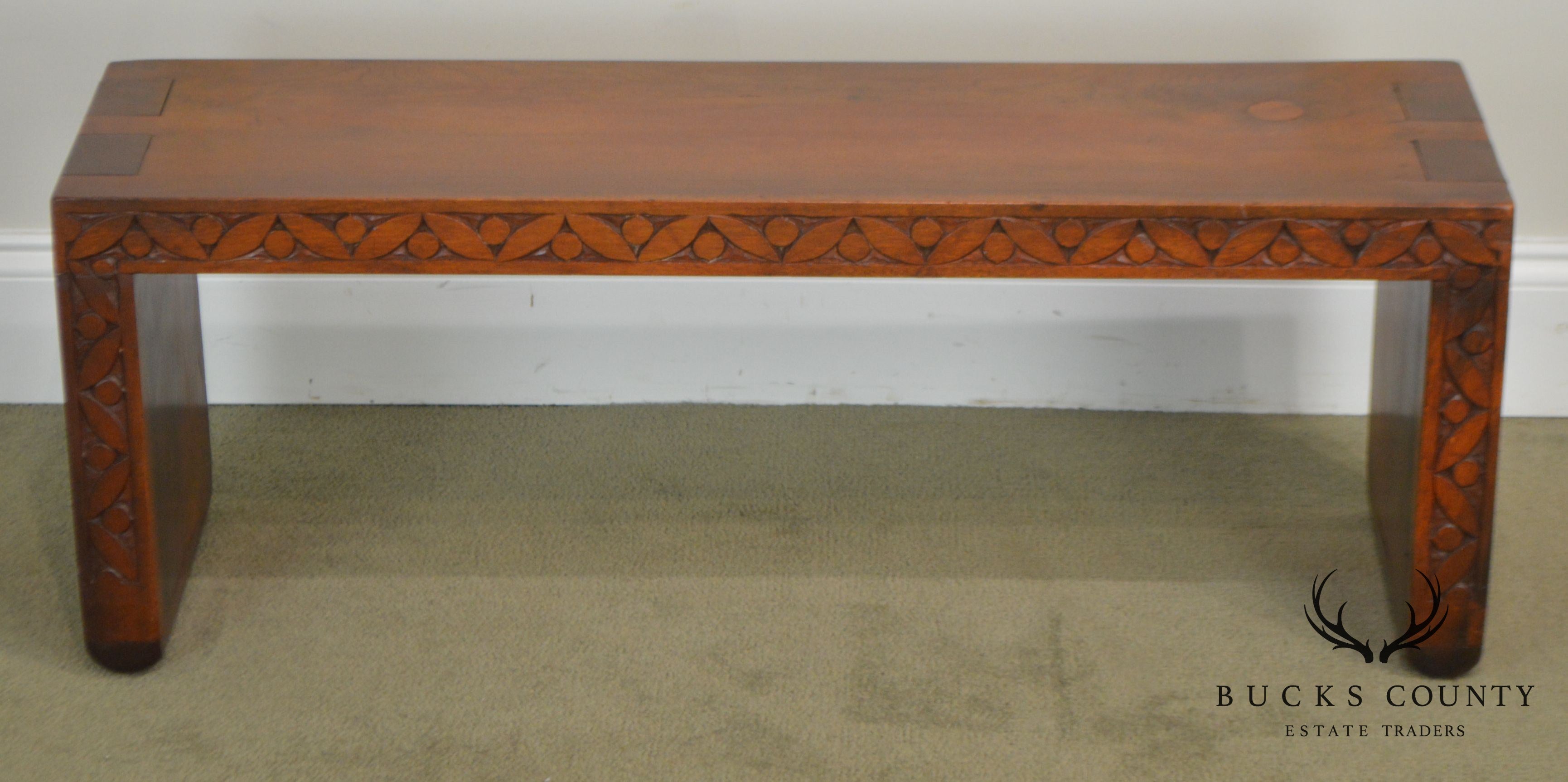 Dovetailed Top Custom Studio Quality Vintage Carved Low Table