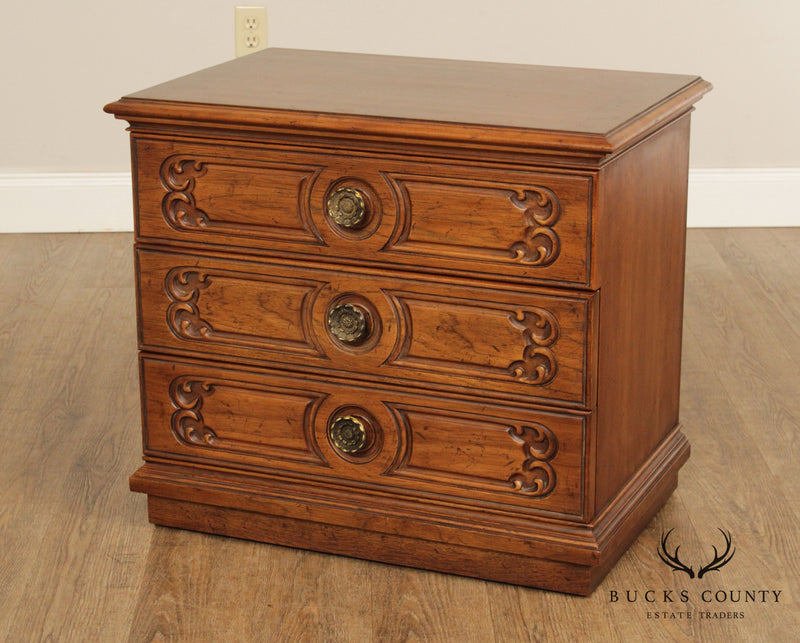 Heritage Grand Tour Collection Vintage Walnut 3 Drawer Chest, Nightstand