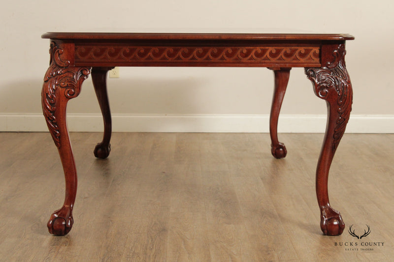 Stanley Georgian Style Carved Mahogany Banquet Dining Table