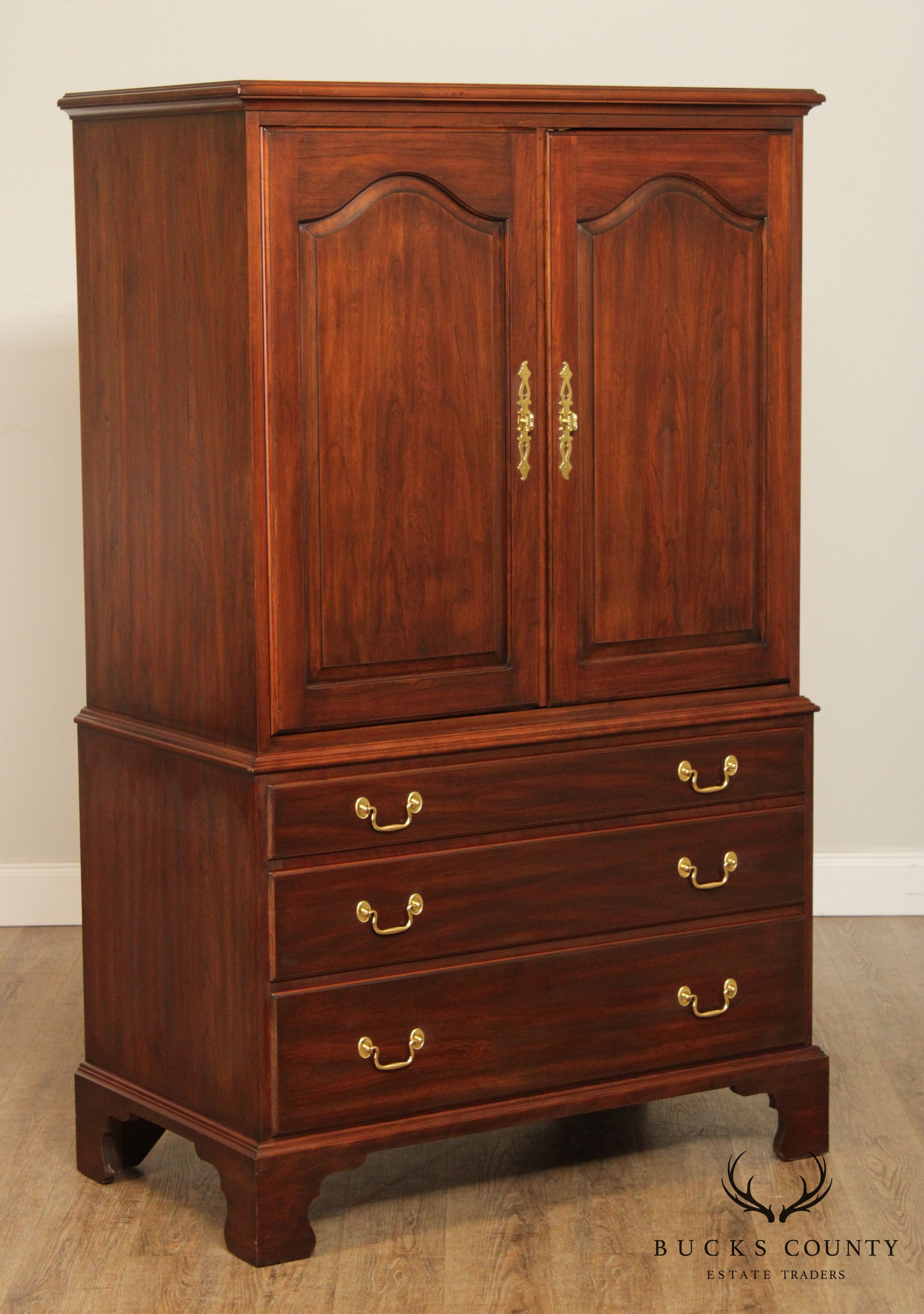 Henkel Harris Chippendale Style Entertainment Armoire Cabinet