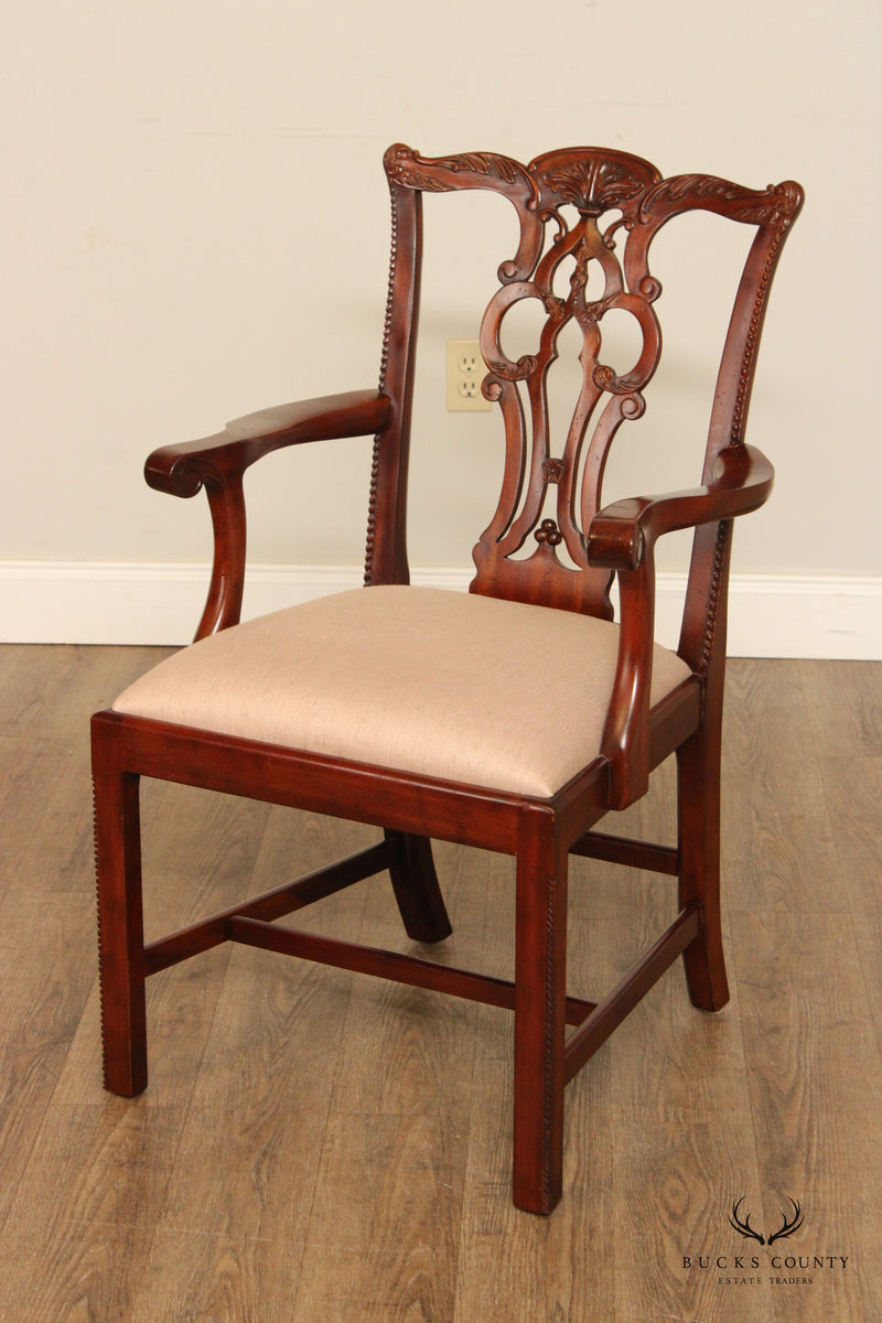Maitland Smith Chippendale Style Set of Eight Mahogany Dining Chairs