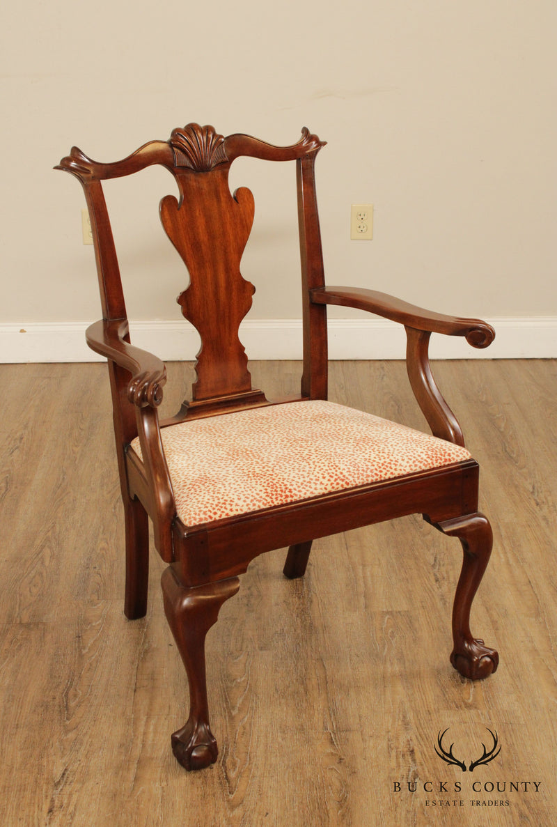 Henkel Harris Chippendale Style Mahogany Ball & Claw Armchair