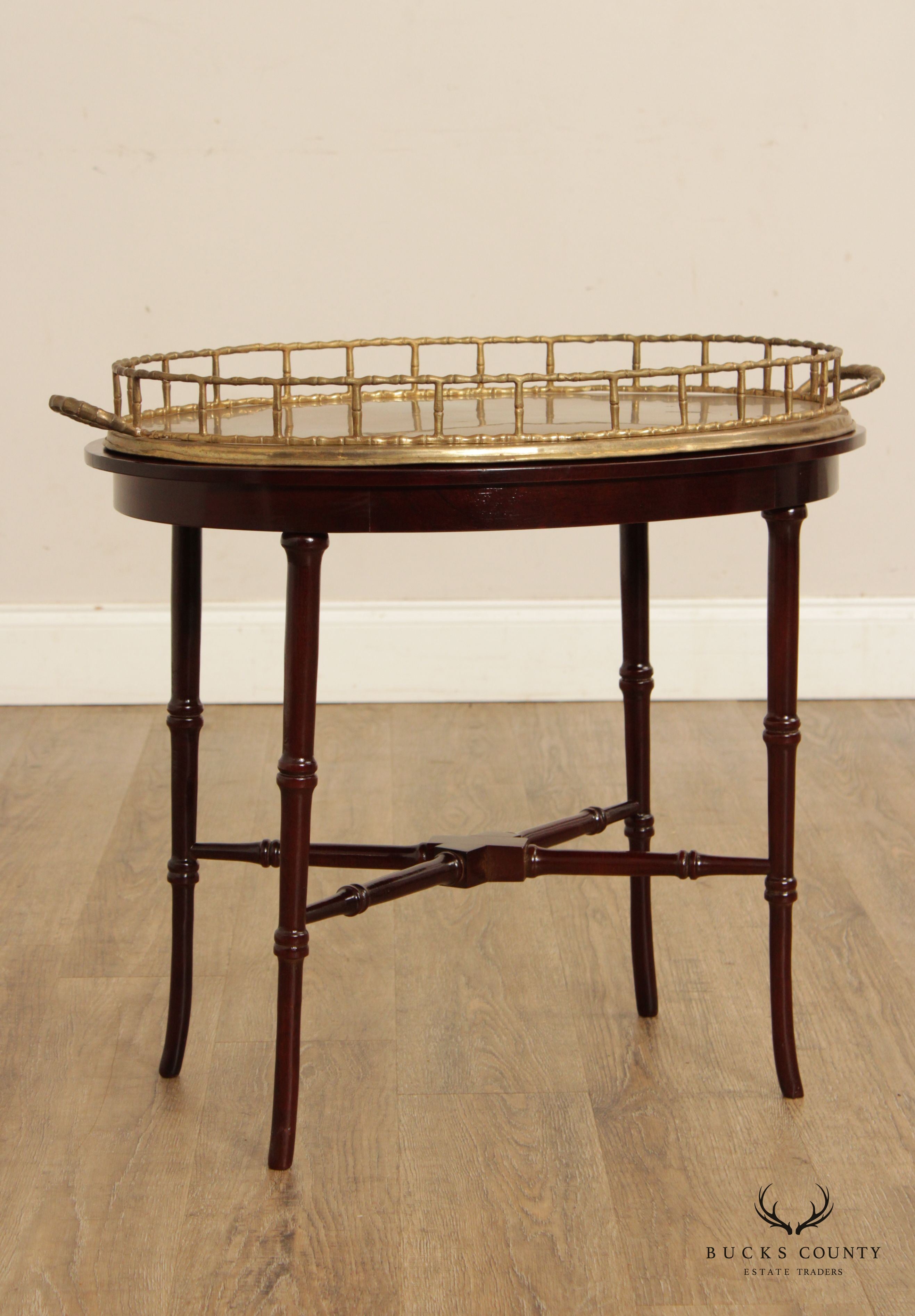 Regency Style Mahogany Brass Butler's Tray Table