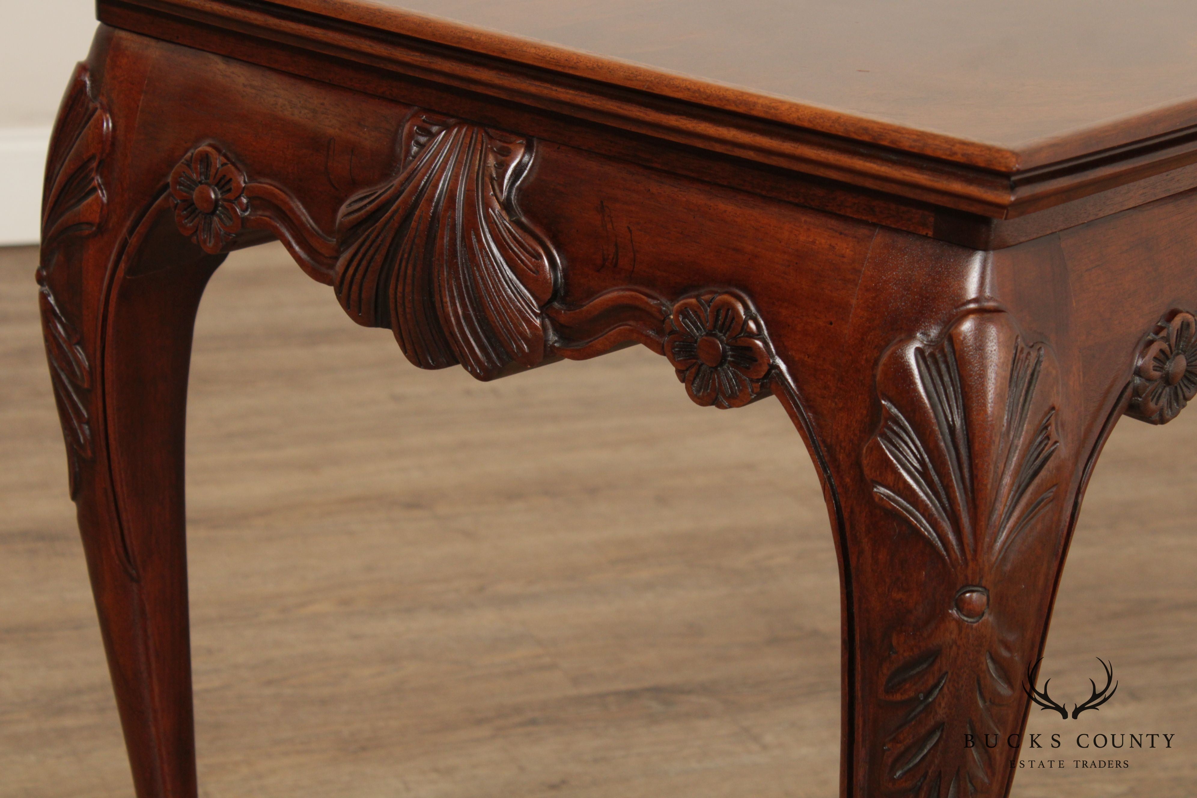 Baker Stately Homes Collection Irish Georgian Carved Mahogany Tea Table