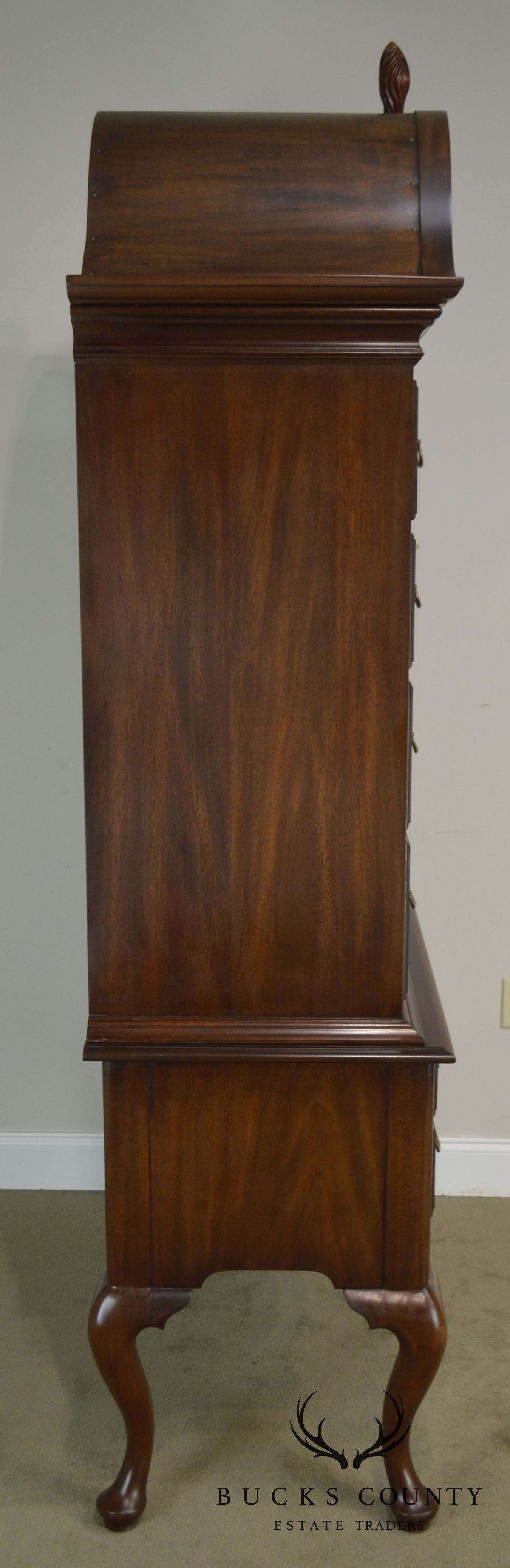 Henkel Harris Mahogany Queen Anne Philadelphia Bonnet Top Highboy