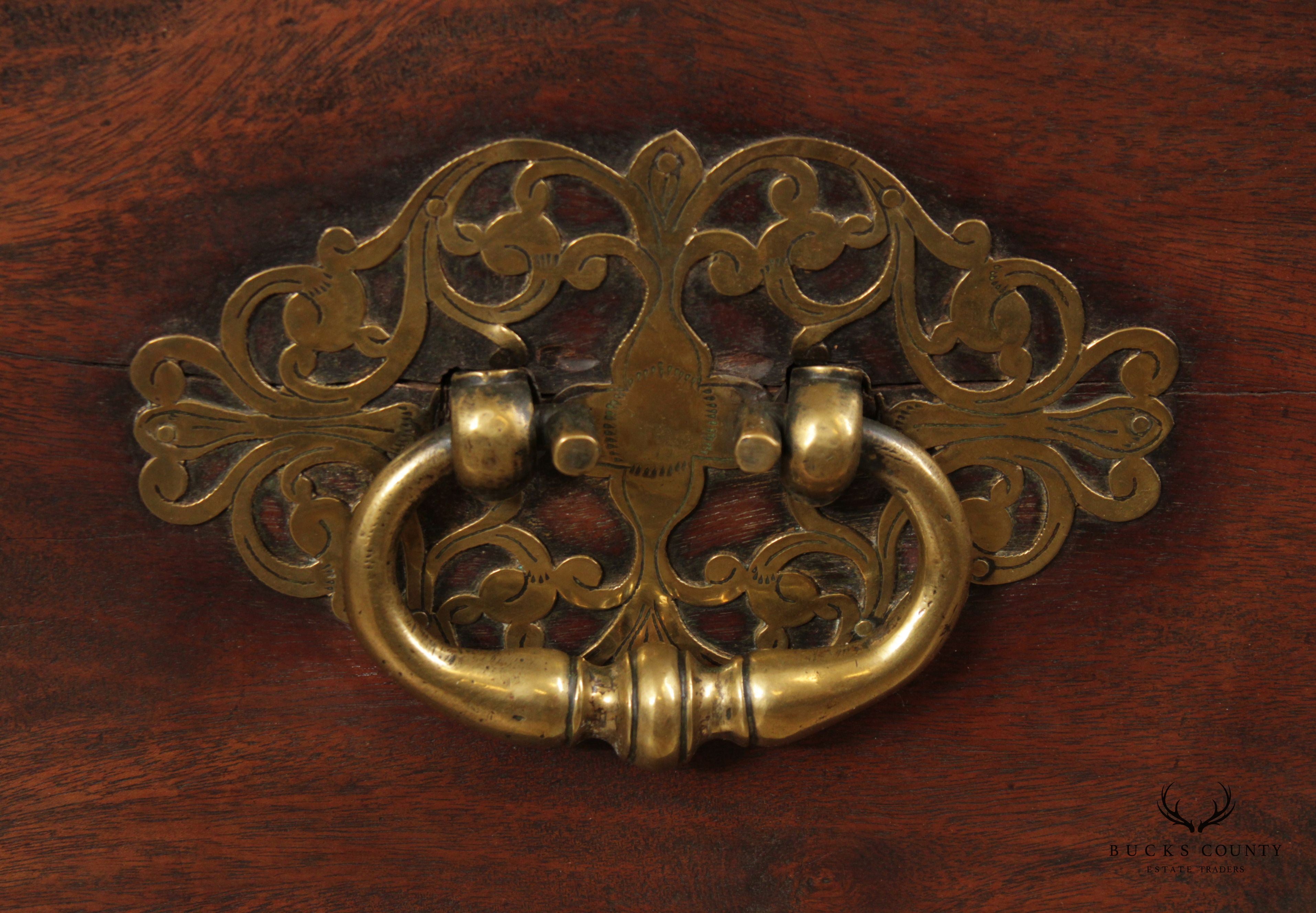 18th Century Continental Brass Mounted Hardwood Blanket Chest