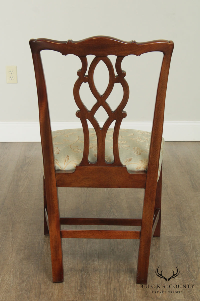 Kindel Chippendale Style Mahogany Set 8 Dining Chairs