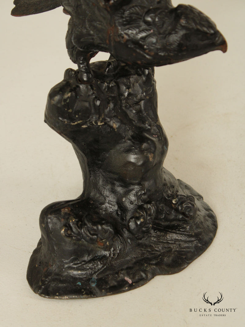 Japanese Meiji Style Cast Iron Eagle Sculpture