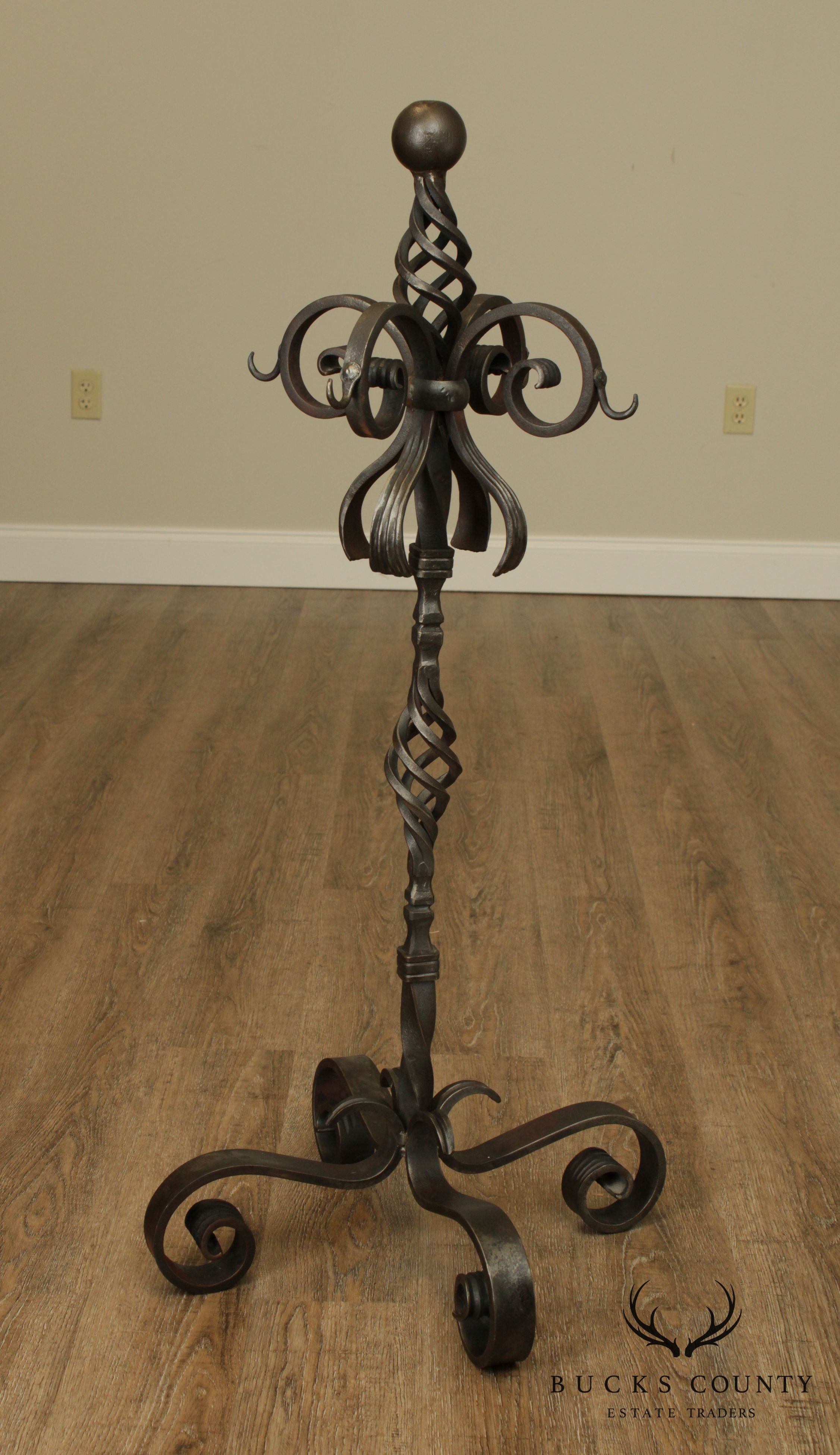 Hand Forged Custom Twisted Iron Set Fire Place Tools