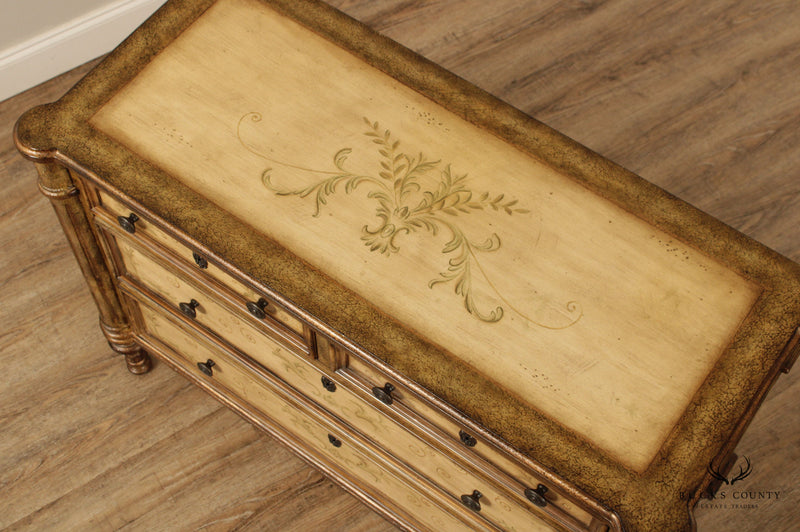Paint Decorated French Louis XVI Style Chest Of Drawers