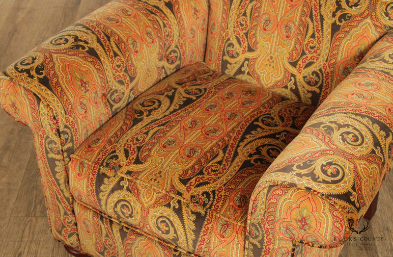 Baker Milling Road Pair Custom Upholstered Club Chairs