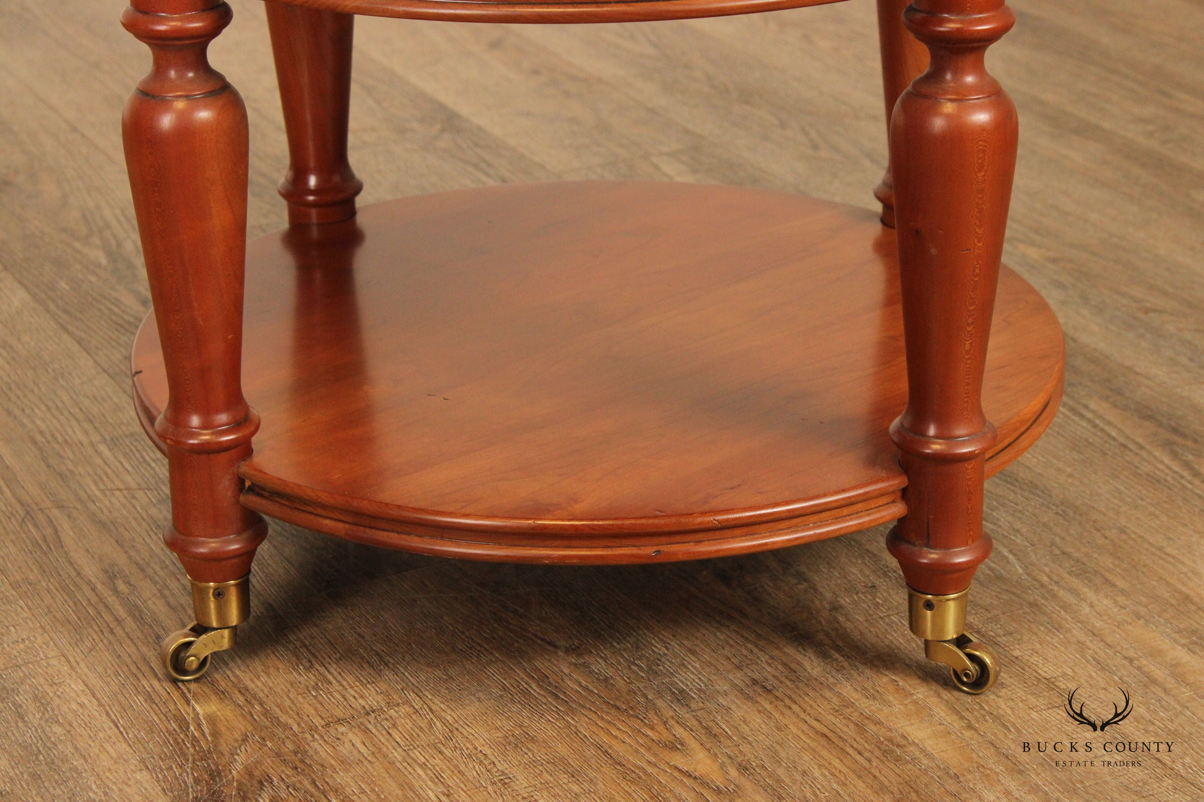 Harden Solid Cherry Round Three-Tier Side Table