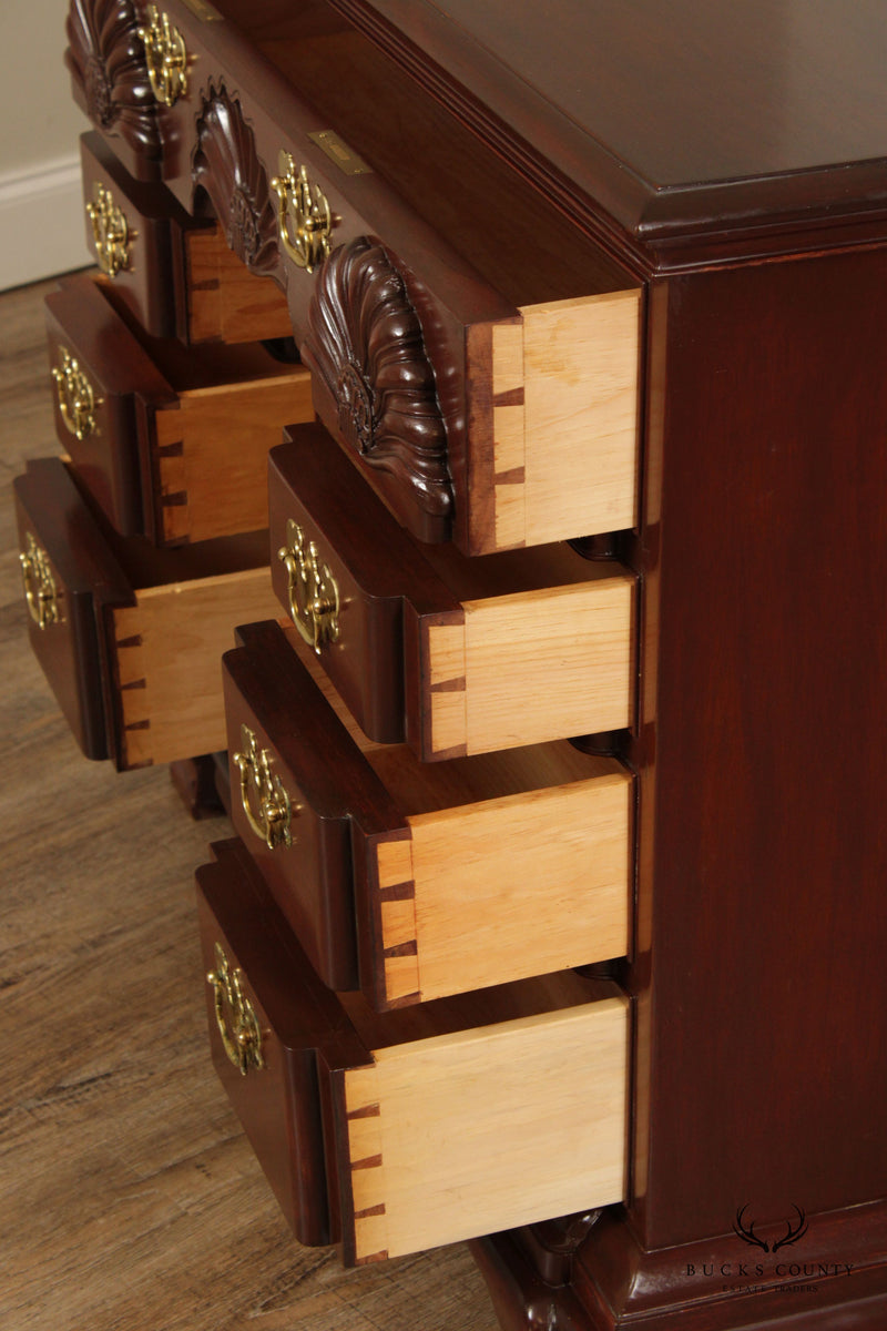 Custom Newport Rhode Island Goddard and Townsend  Style Mahogany  Knee Hole Desk