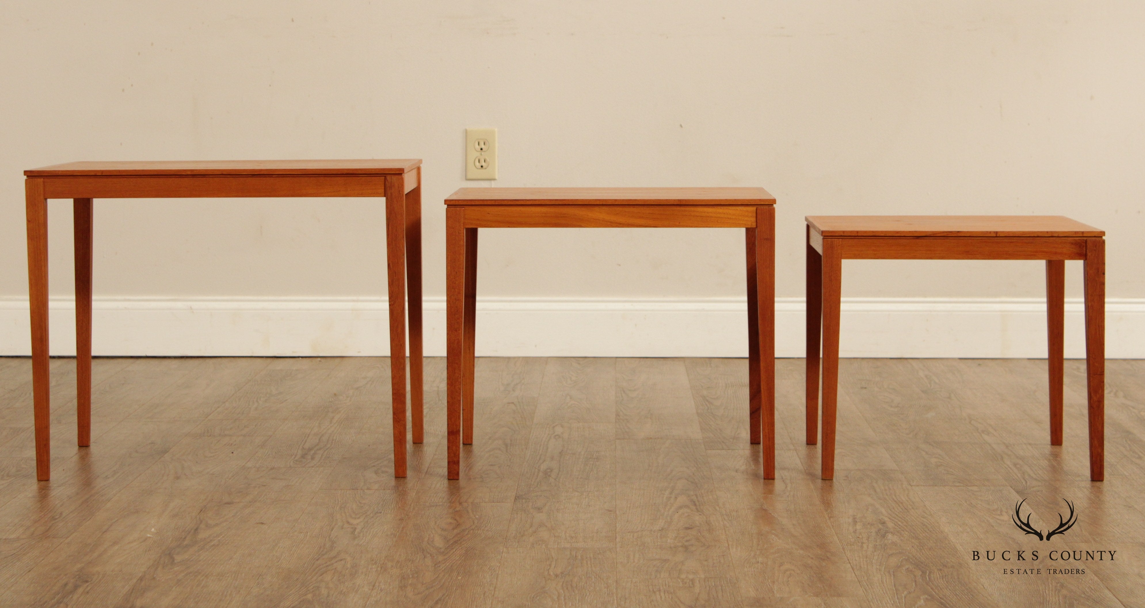 Mid Century Danish Modern Set of Three Nesting Tables