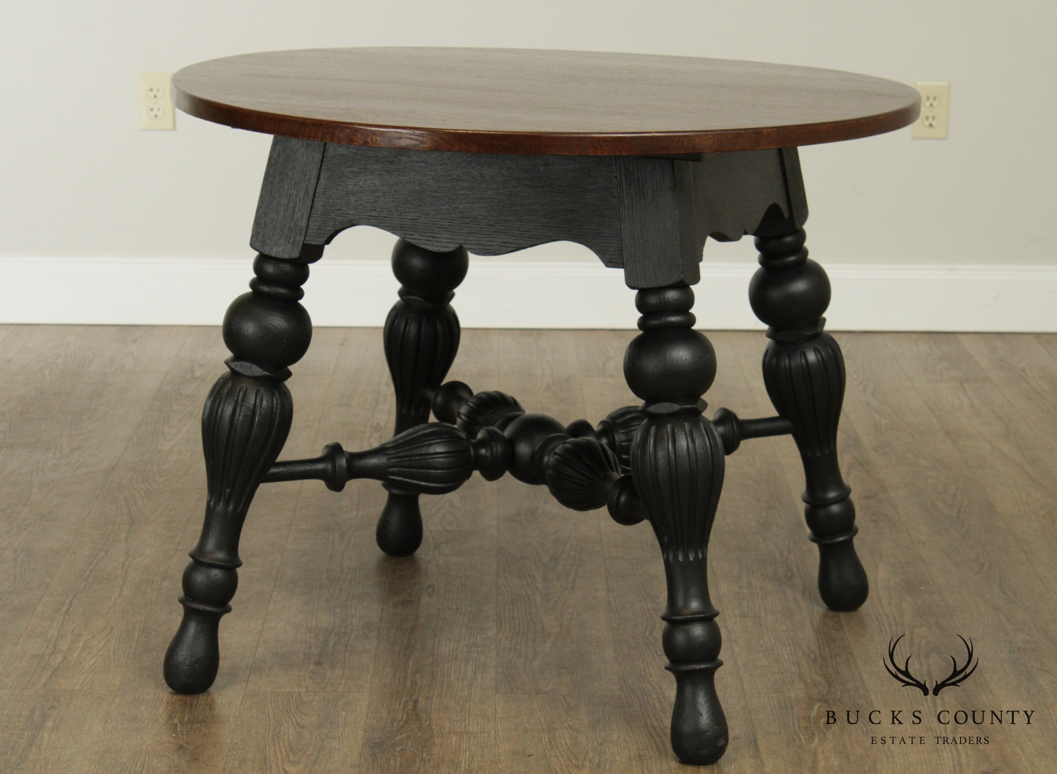 Antique Victorian 36 inch Round Oak Center Table