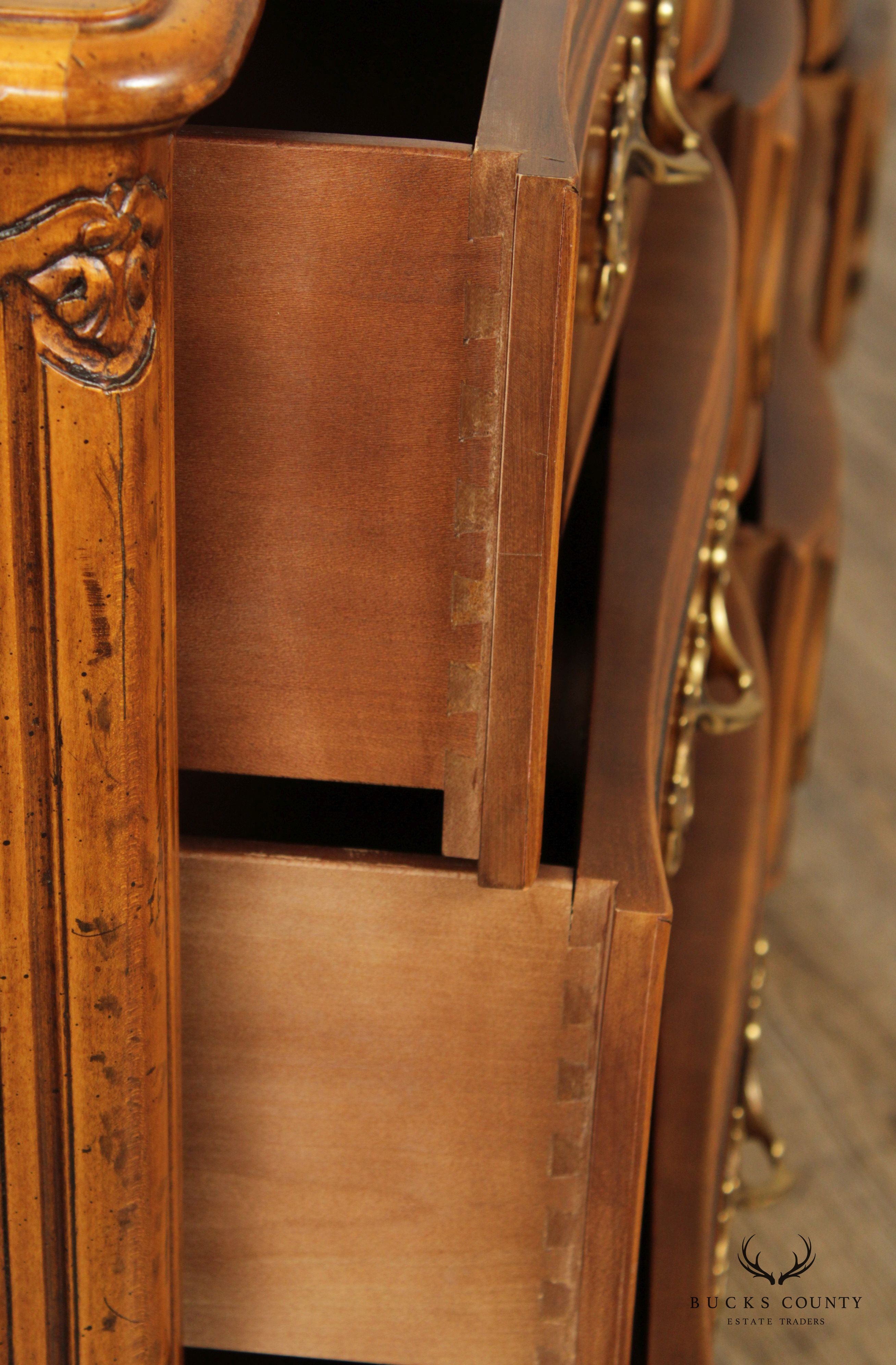 Henredon 'Villandry' French Provincial Style Walnut Triple Dresser