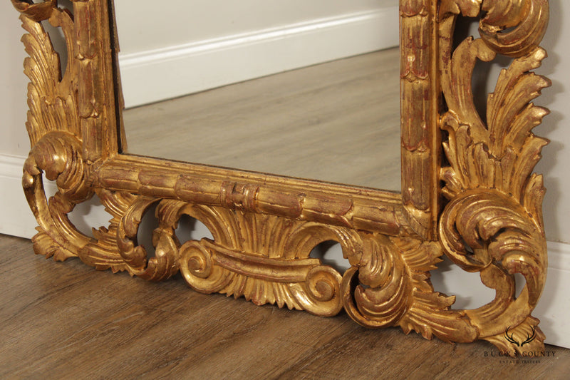 French Louis XIV Carved Giltwood Frame Wall Mirror