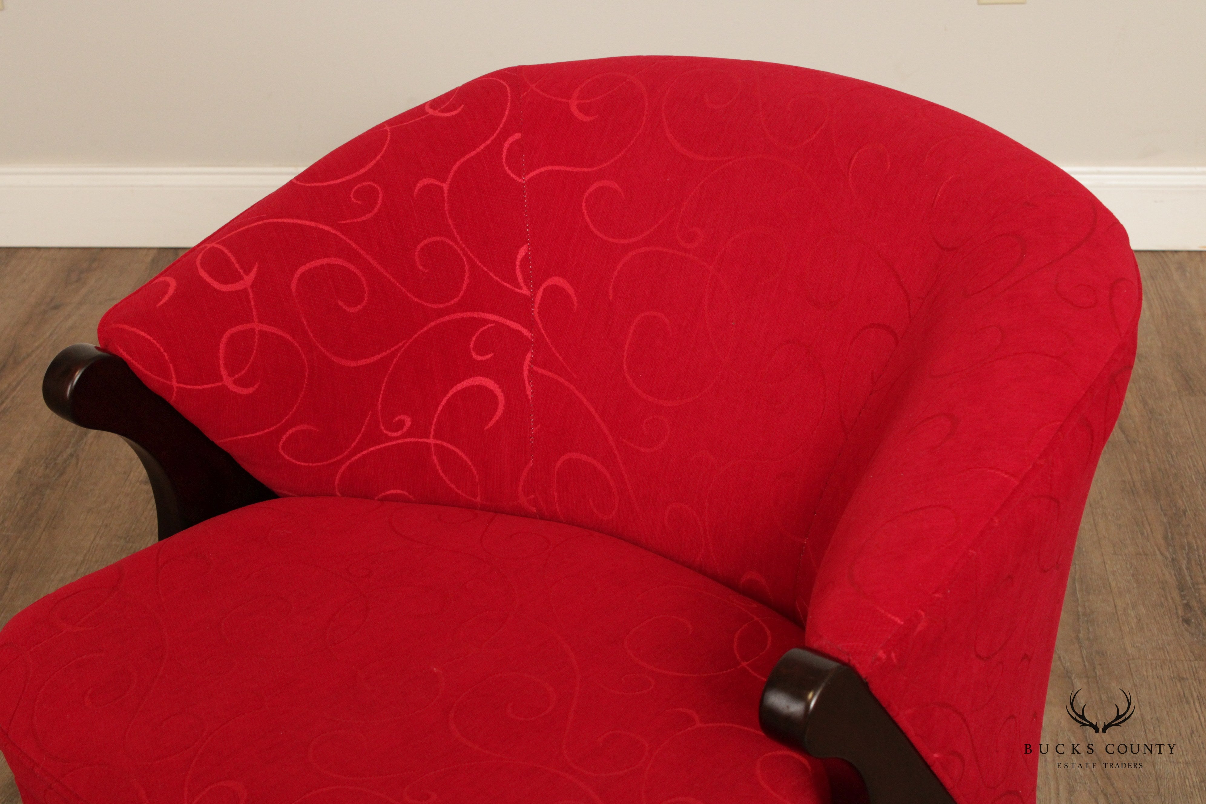 Modern Style Custom Upholstered Red Club Chair