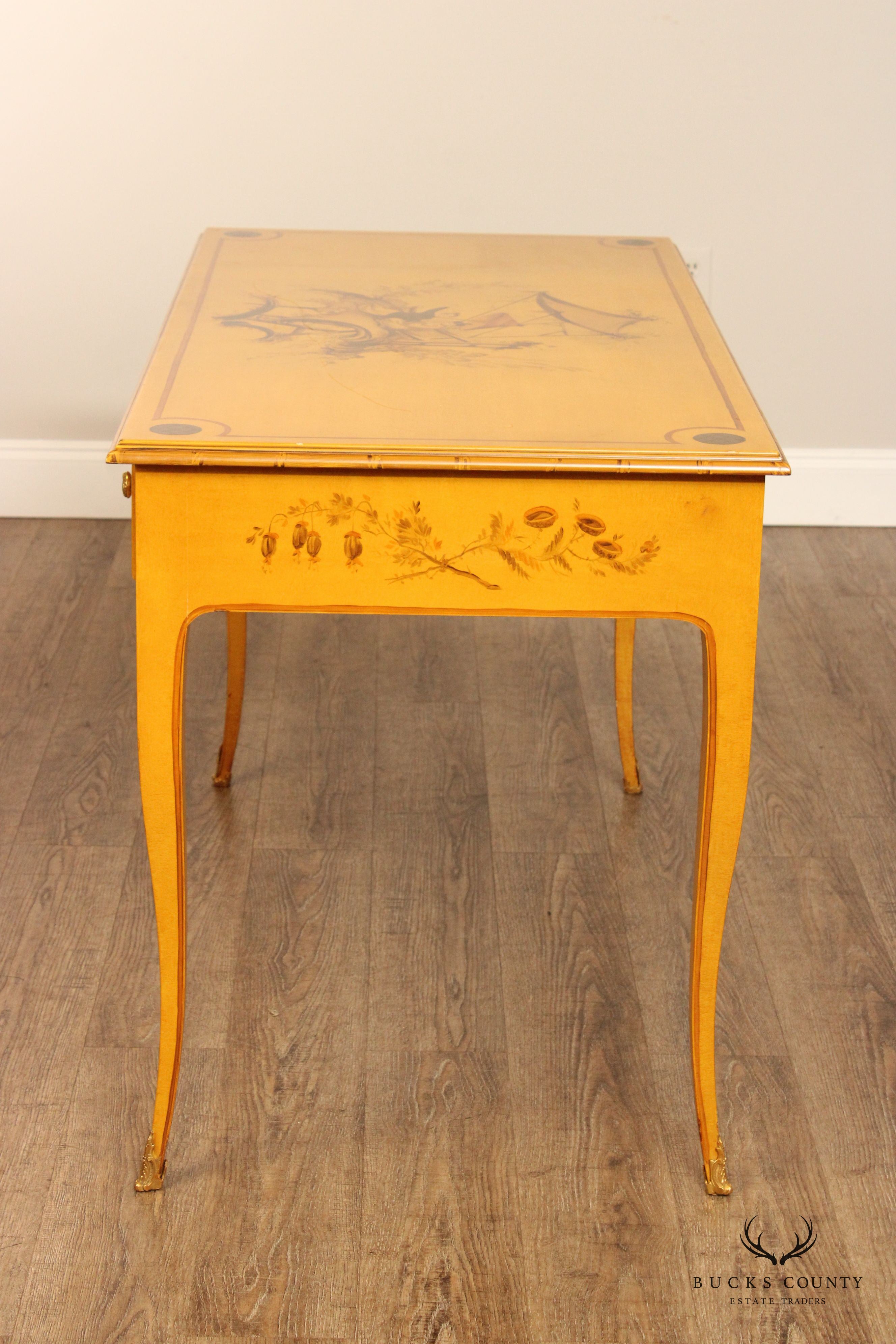 Chinoiserie Painted Three-Drawer Writing Desk